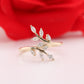 White Marquise Diamond  Gold Engagement Ring