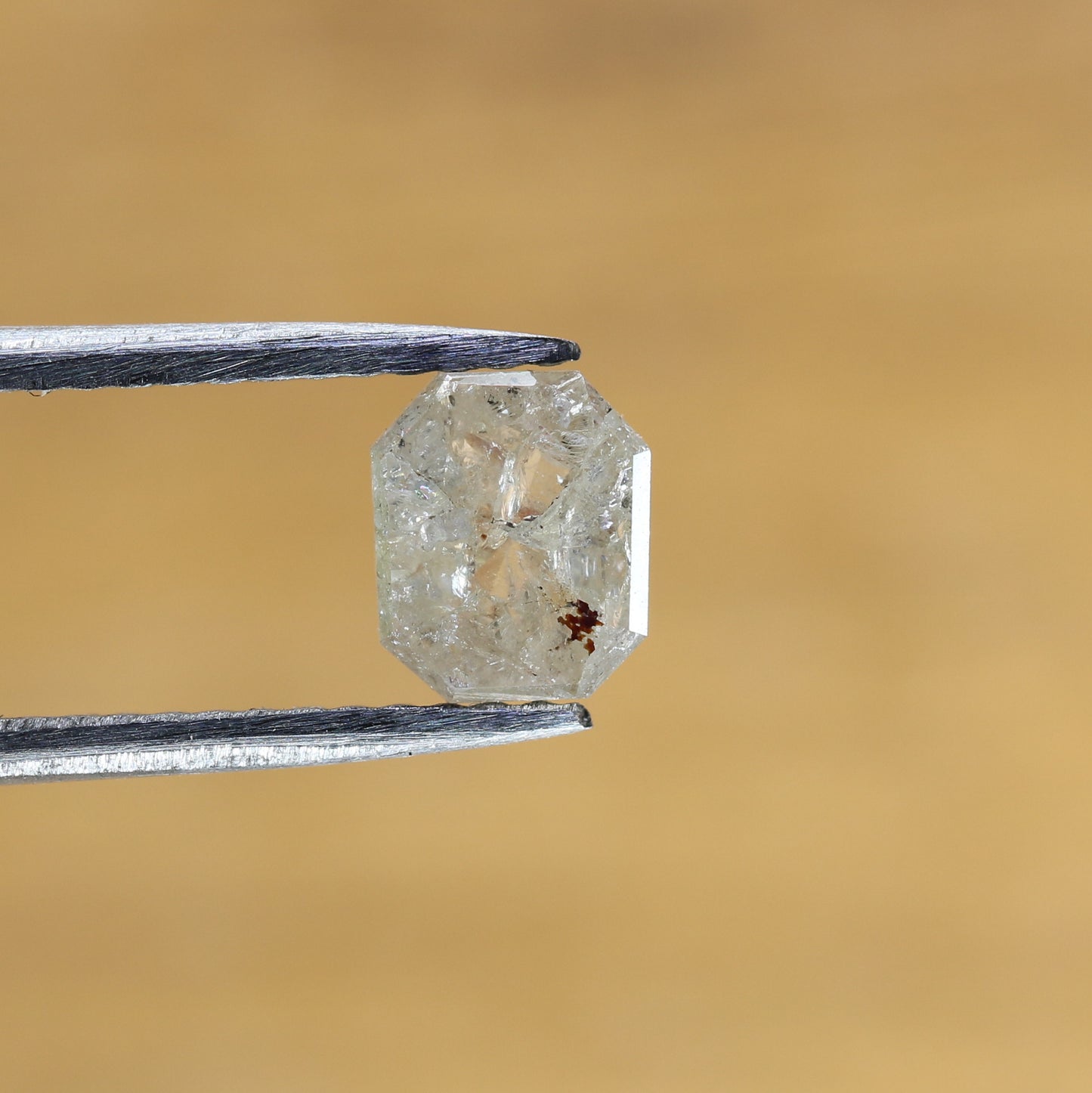0.77 CT Light Gray Emerald Shape Diamond For Prong Set Ring | Customize Emerald Natural Loose Diamond