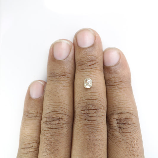 0.77 CT Light Gray Emerald Shape Diamond For Prong Set Ring | Customize Emerald Natural Loose Diamond