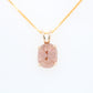 Oval Shape Peach Diamond Pendant with 10K Yellow Gold Pendant With Gold Chain Gift For Her