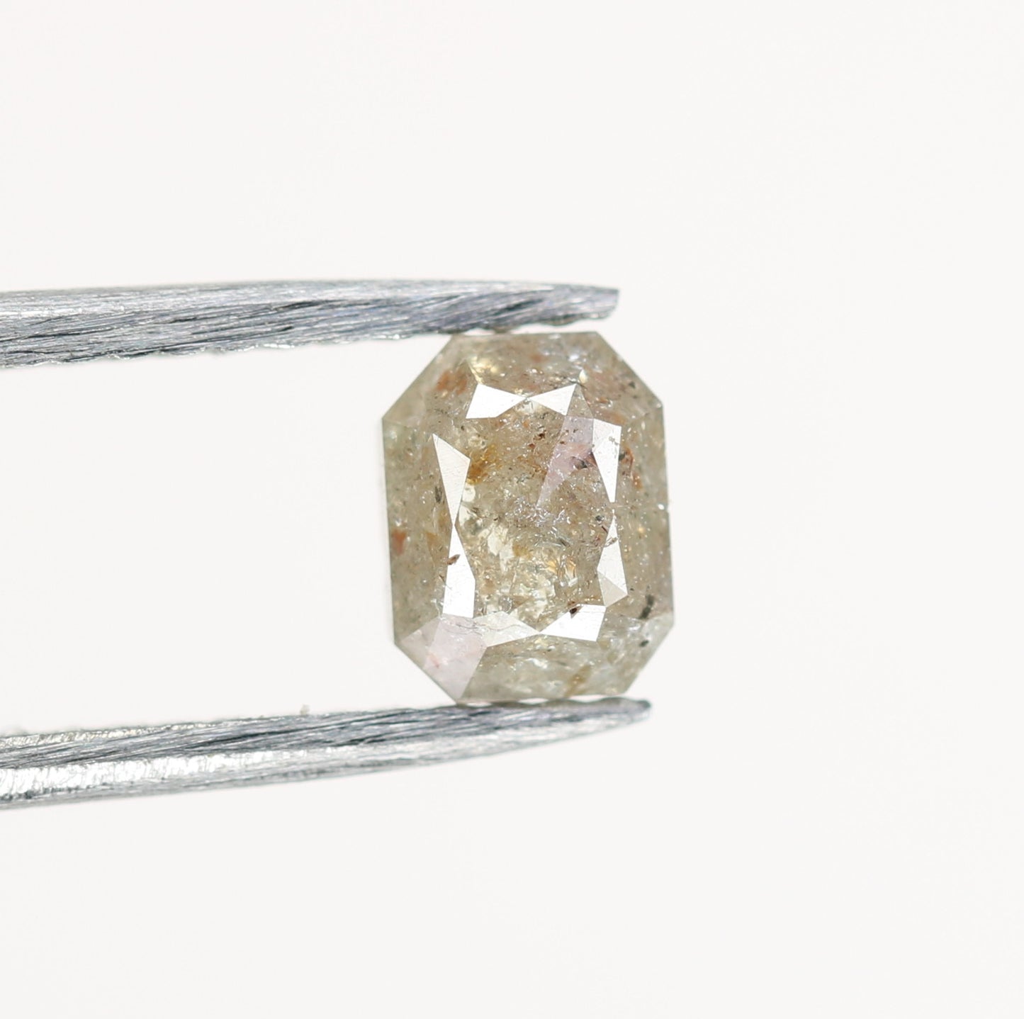 0.82 CT Salt And Paper Emerald Shape Natural Engagement Diamond Ring | Girlfriend Gift Diamond Ring