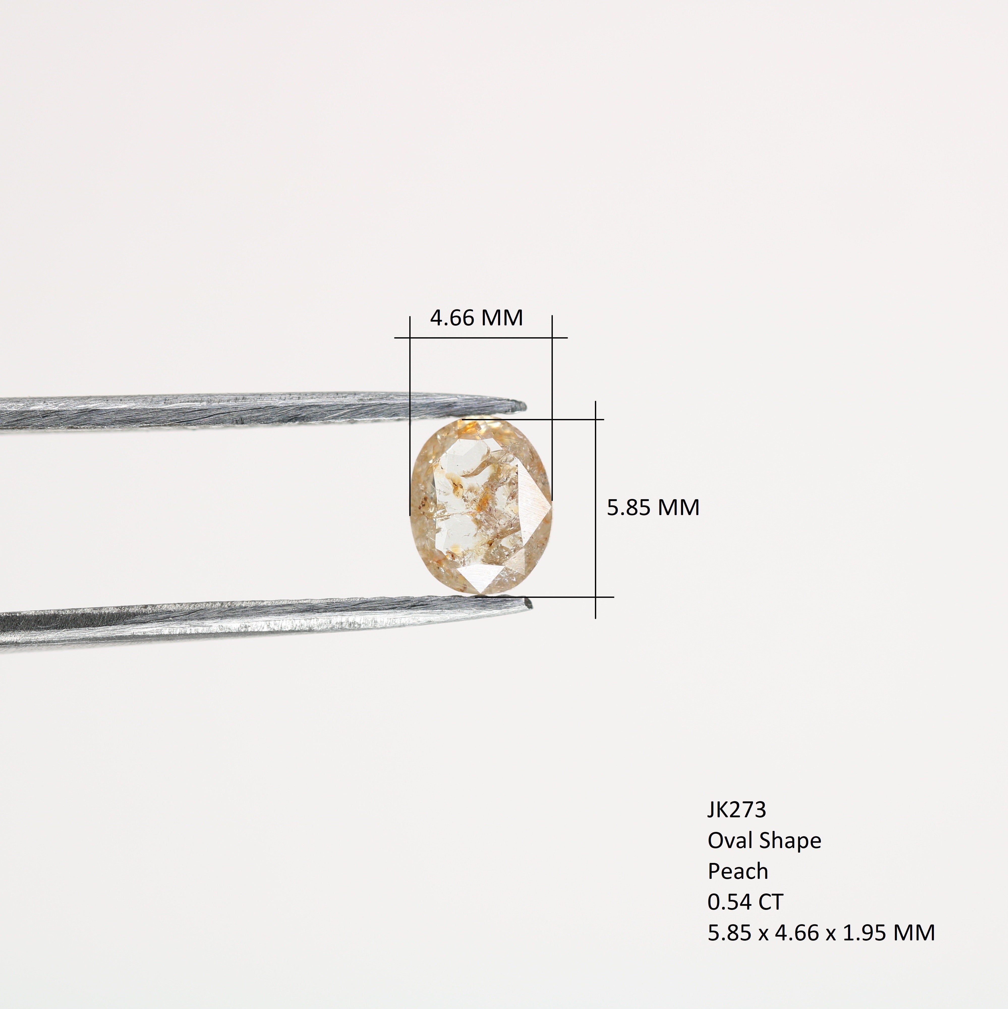 0.54 CT Peach Colour Oval Shape Brilliant Cut Diamond For Engagement Ring