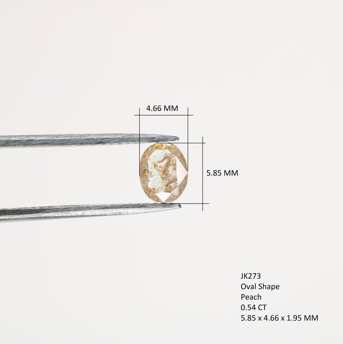 0.54 CT Peach Colour Oval Shape Brilliant Cut Diamond For Engagement Ring |