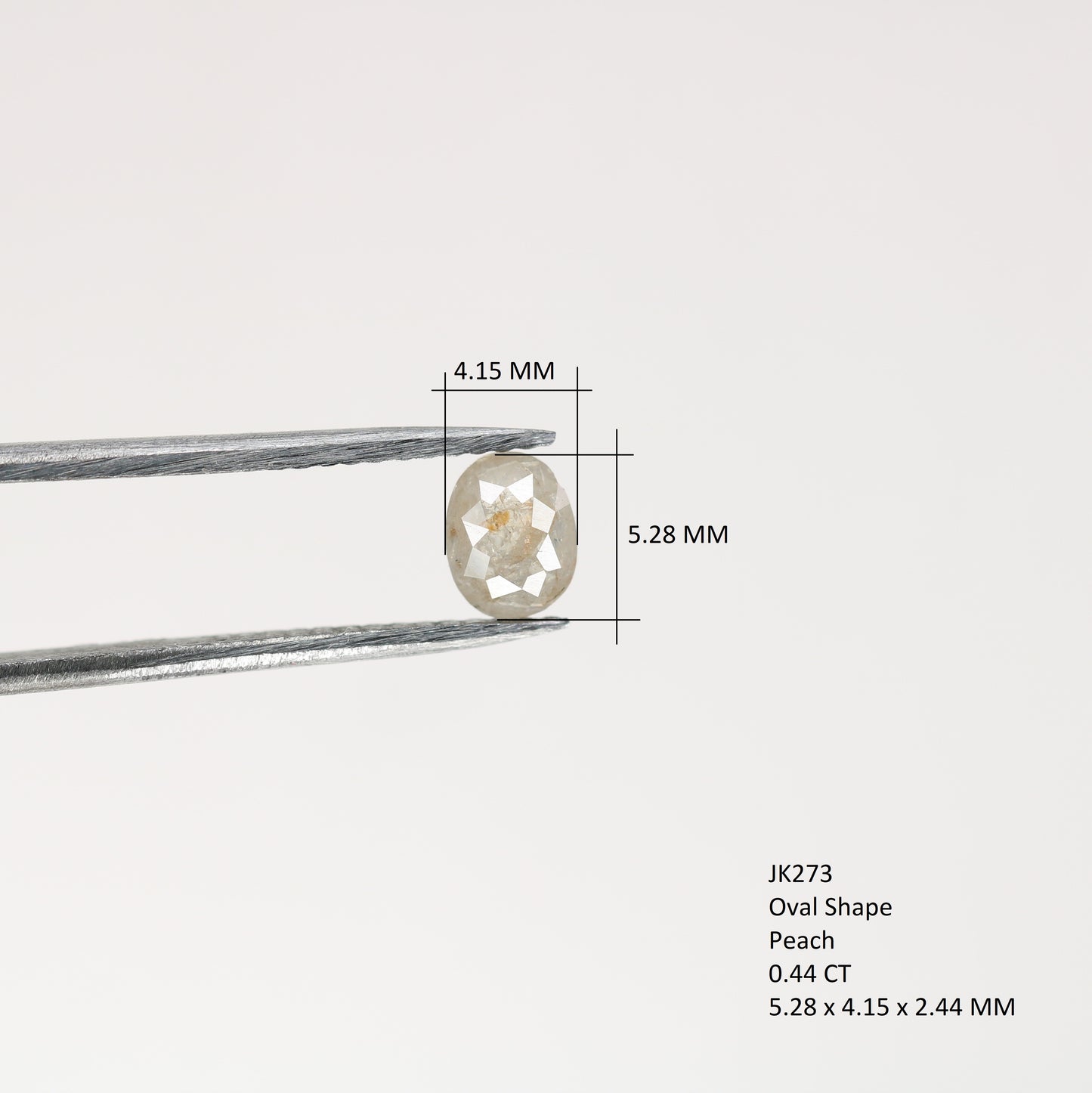 0.44 CT Peach Colour Oval Shape Diamond For Engagement Ring | Customize Handmade Prong Set Diamond