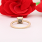 Emerald Cut Salt And Pepper 1.50 CT 14K Yellow Gold Matte Finish Engagement Ring