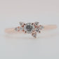 Salt And Pepper Diamond 14K Rose Gold Round Brilliant Cut Engagement Ring With CVD Diamond Side Stone