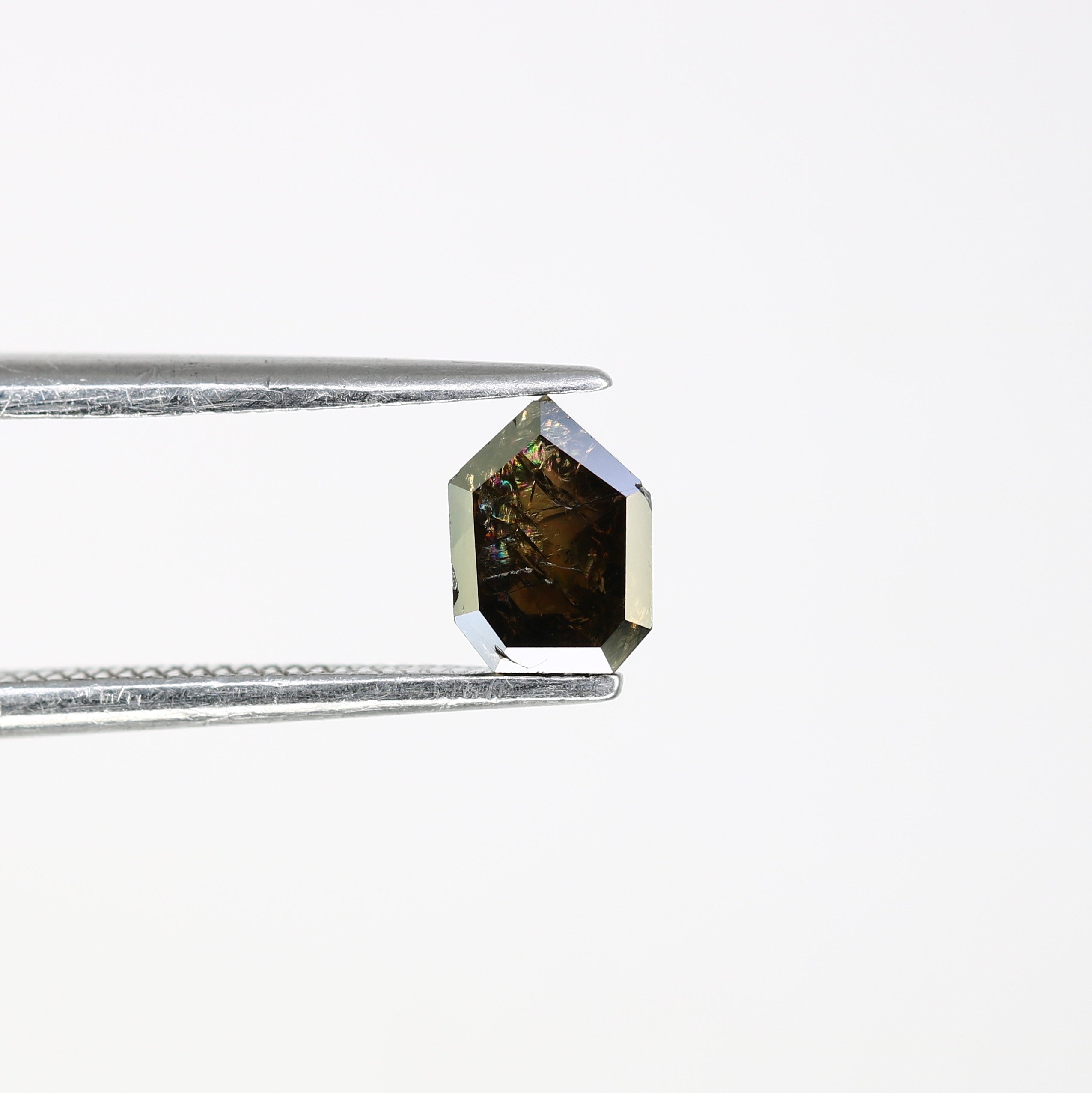 0.68 CT Geometric Shape 6.00 MM Fancy Dark Brown Diamond For Engagement Ring