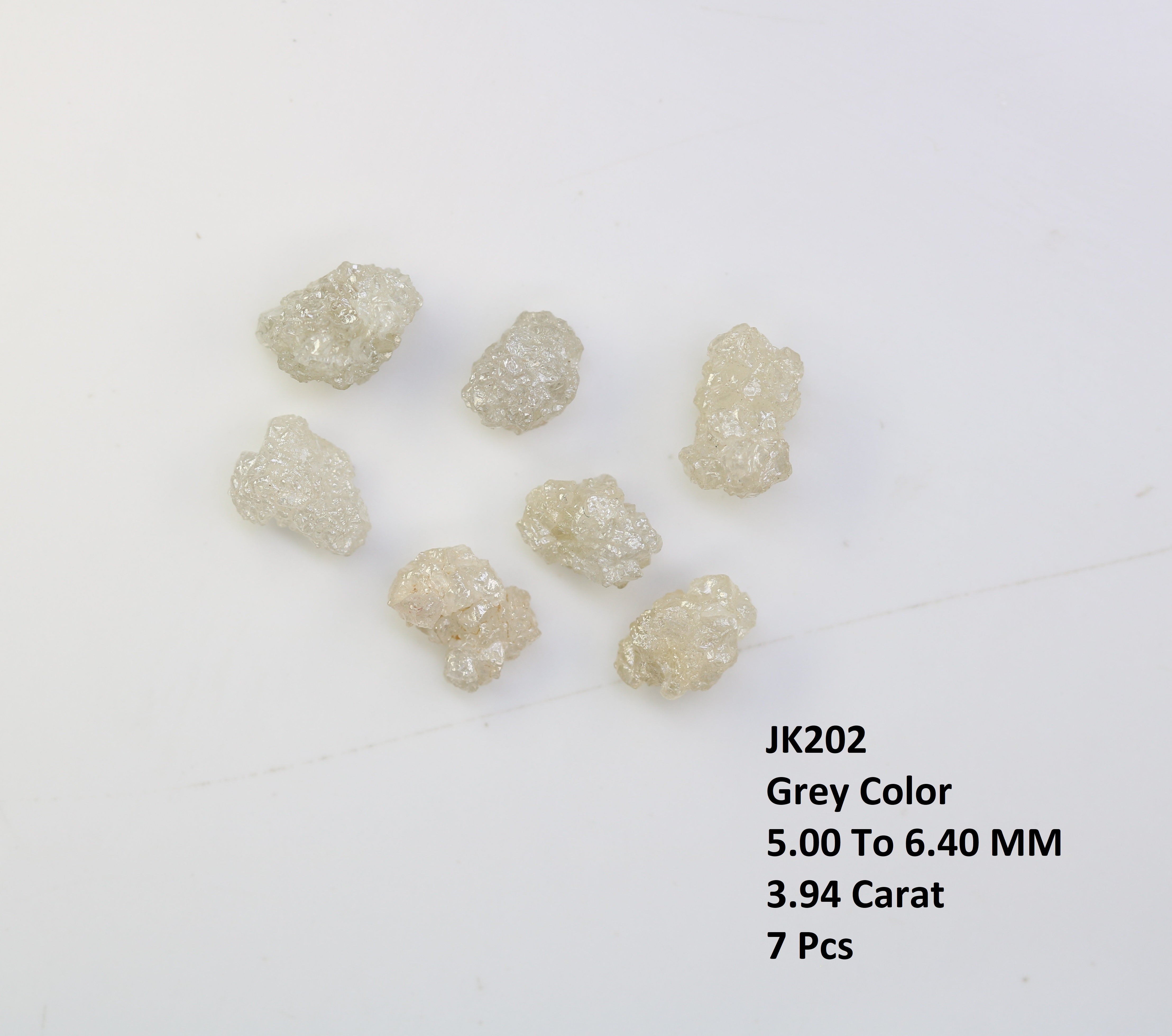 3.94 CT Raw White Grey Rough Irregular Cut Diamond For Engagement Ring