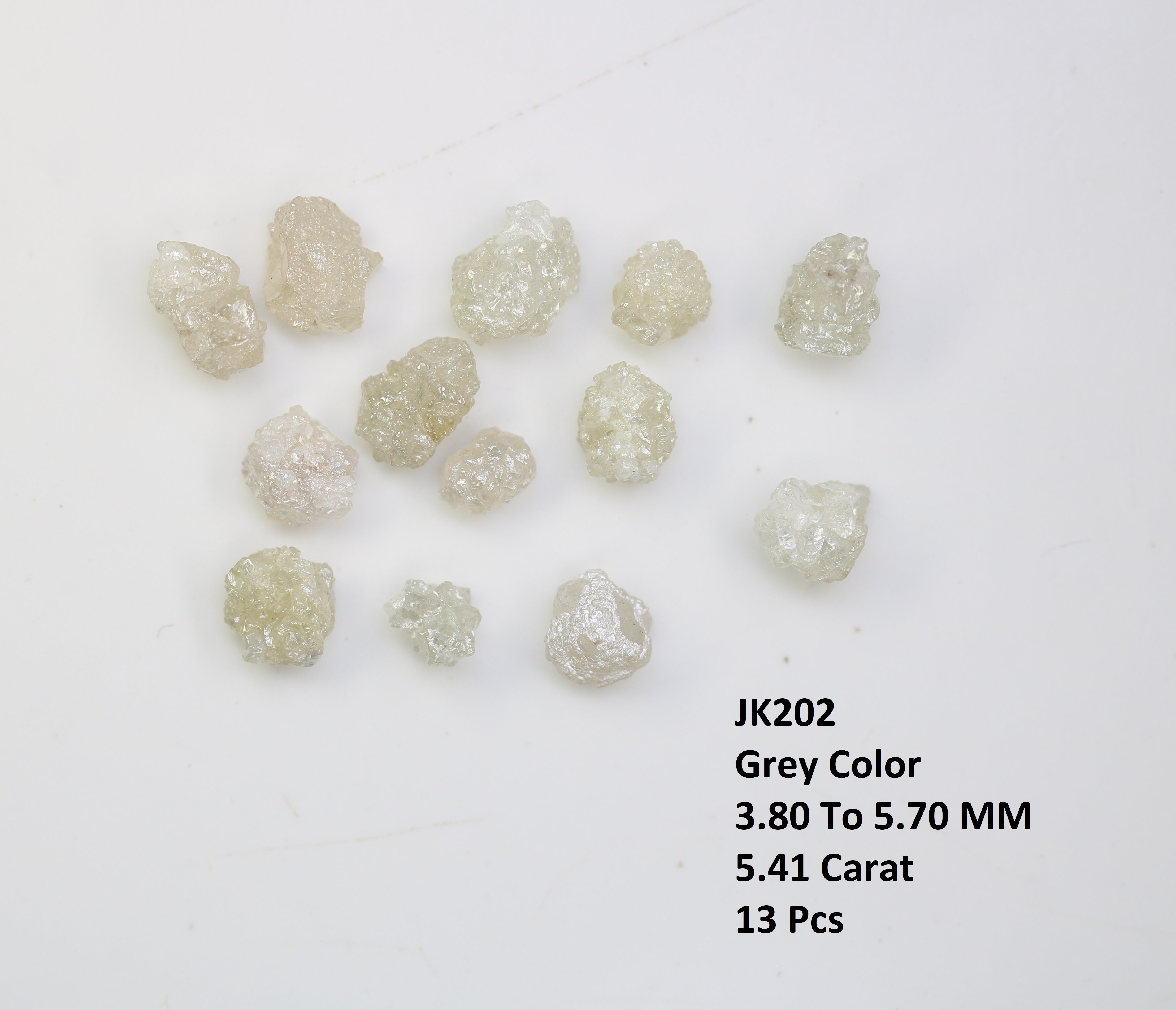 5.41 CT Raw Rough Irregular Cut White Grey Diamond For Engagement Ring