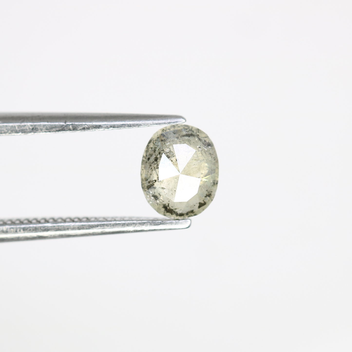 0.61 CT Salt And Pepper Oval Cut 5.80 MM Loose Diamond For Designer Jewelry