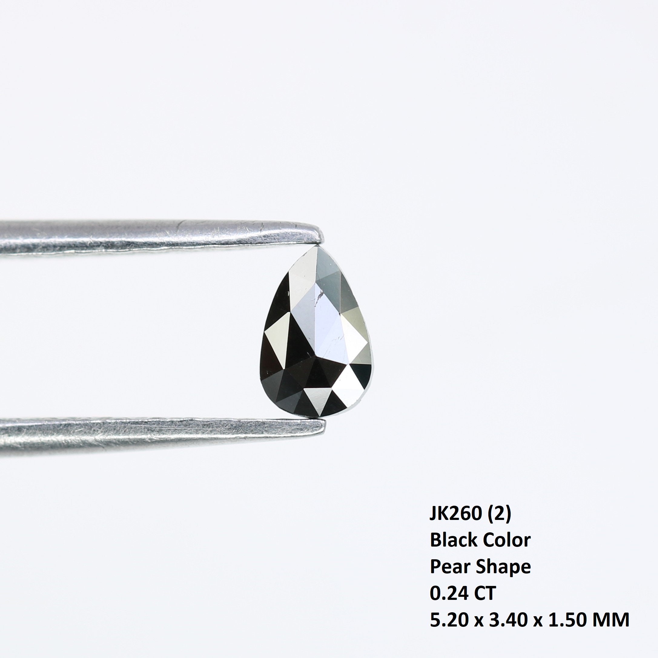 0.24 CT Pear Shape Black Diamond For Engagement Ring