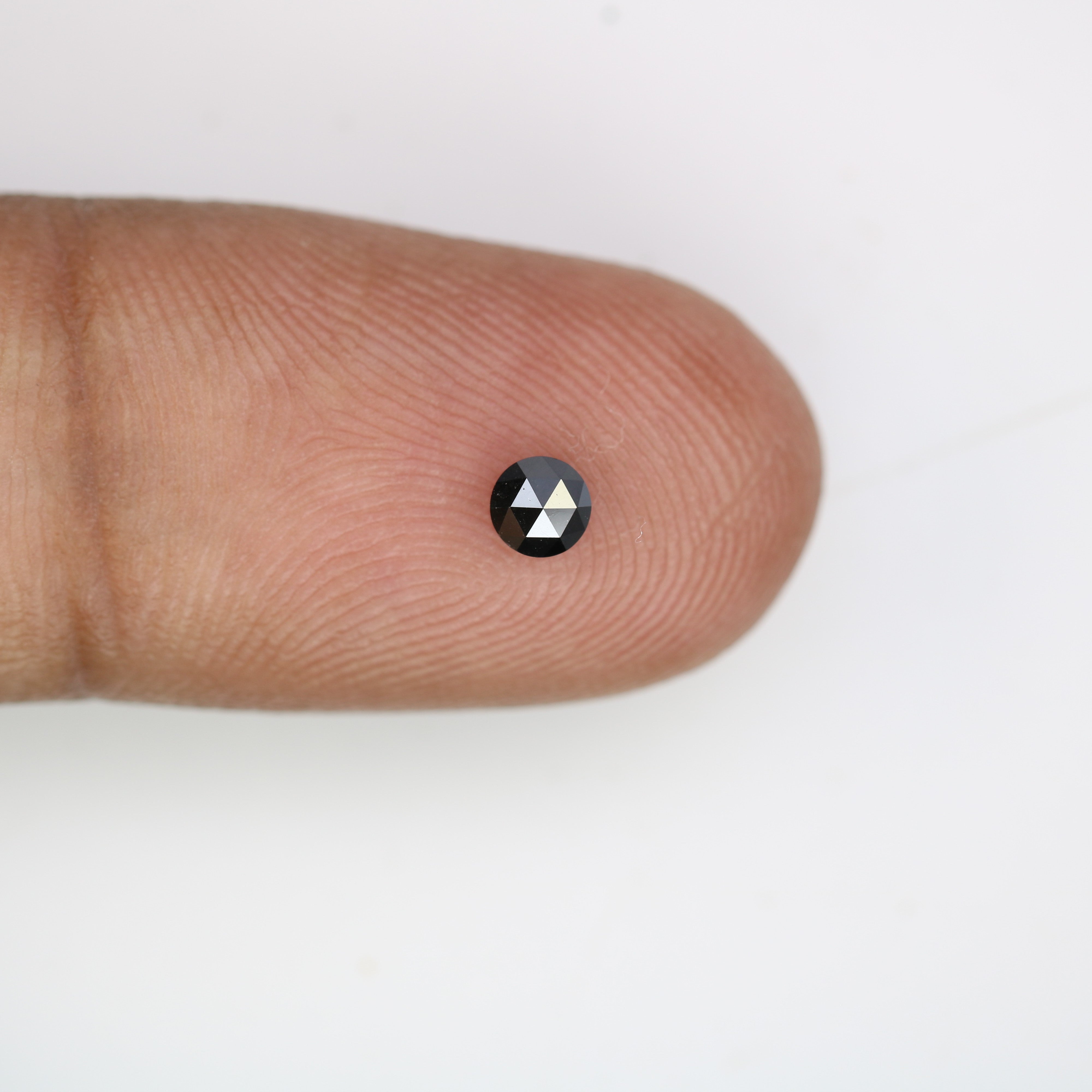 0.22 CT Round Rose Cut 3.60 x 1.80 MM Black Loose Diamond For Engagement Ring