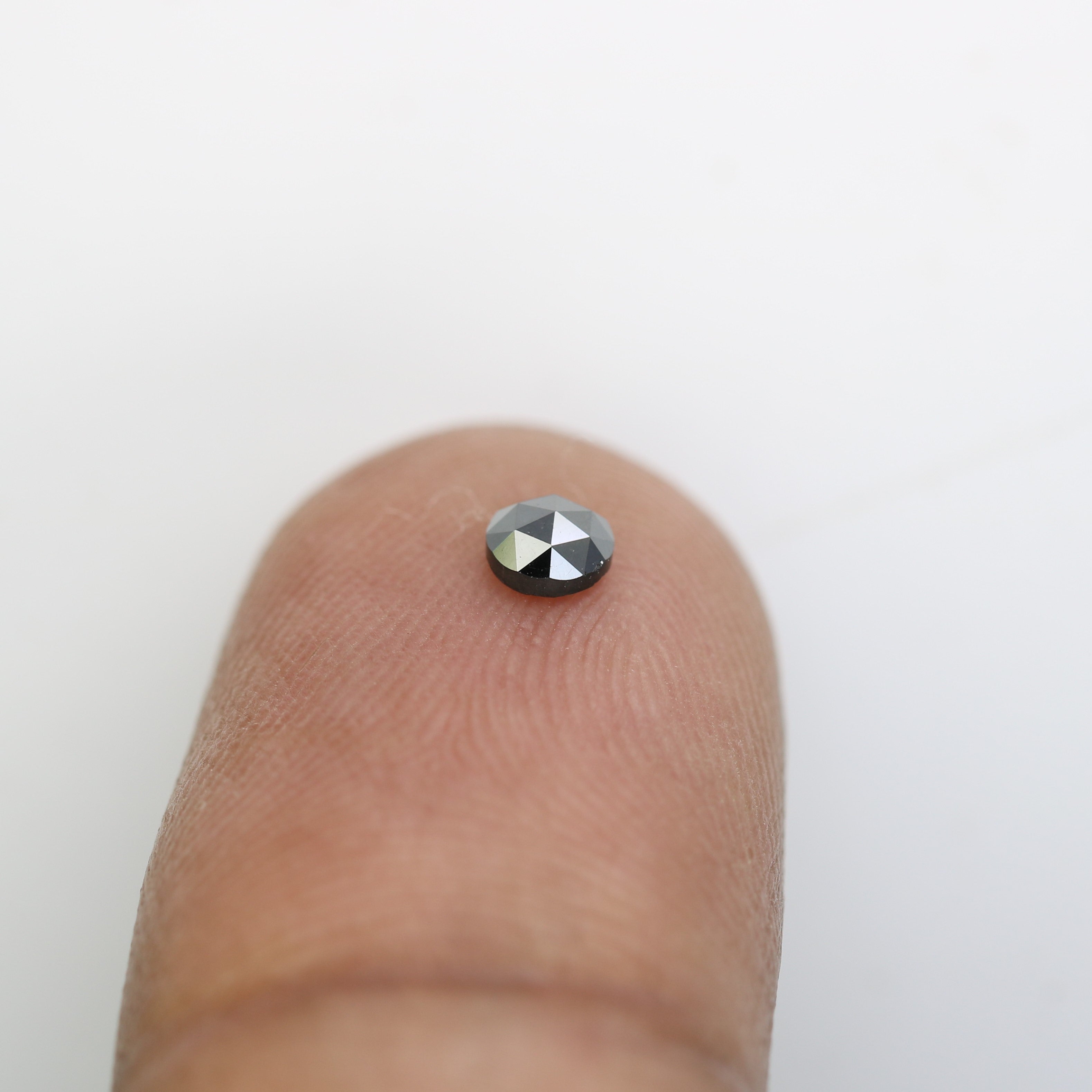 0.22 CT Round Rose Cut 3.60 x 1.80 MM Black Loose Diamond For Engagement Ring