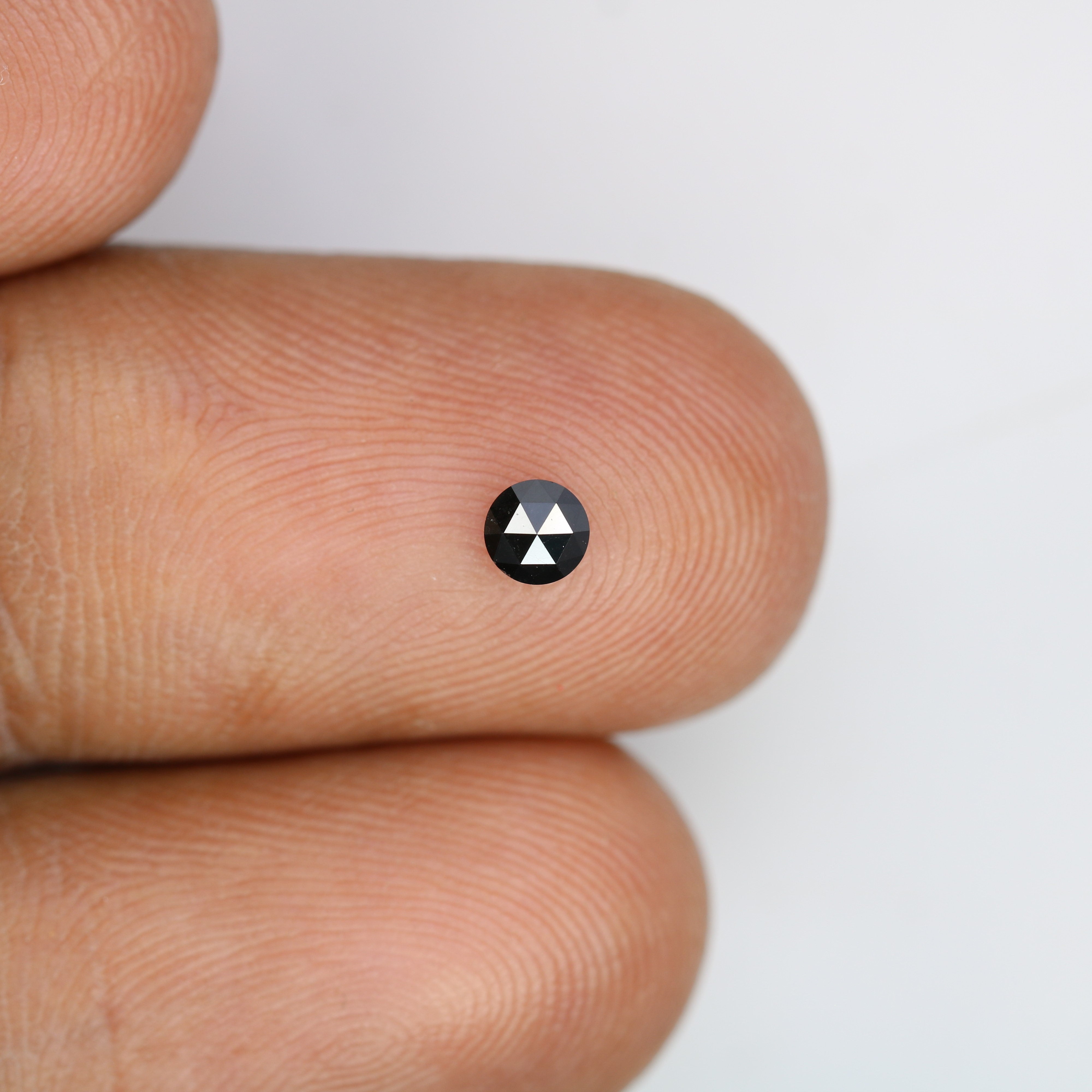 0.22 CT Round Rose Cut 3.60 x 1.80 MM Black Loose Diamond For Engagement Ring