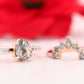 Pear Salt and Pepper Diamond Engagement Ring