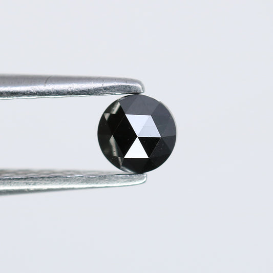 0.19 CT 3.50 x 1.70 MM Black Round Rose Cut Loose Diamond For Wedding Ring
