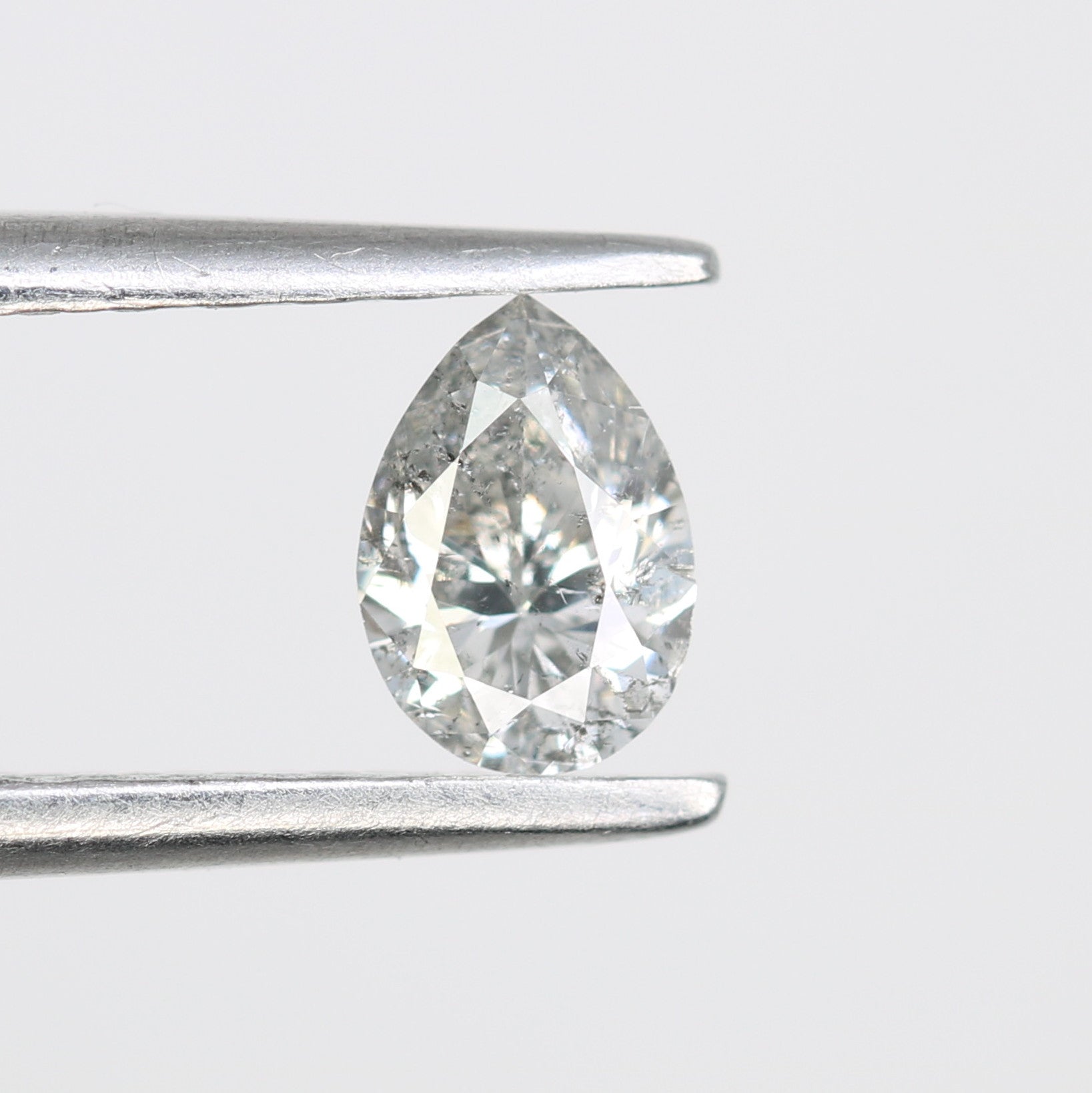 0.42 CT Pear Cut Salt And Pepper Loose Diamond For Engagement Ring