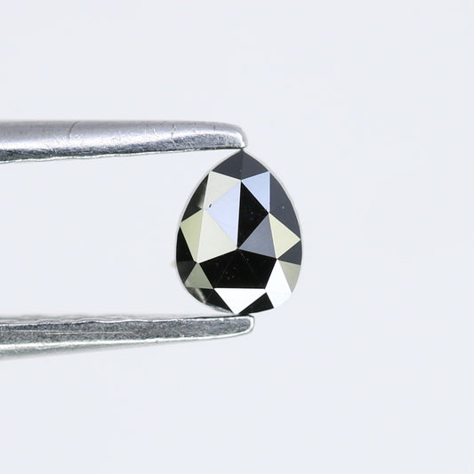 0.17 CT 4.00 MM Natural Black Pear Shape Loose Diamond For Engagement Ring