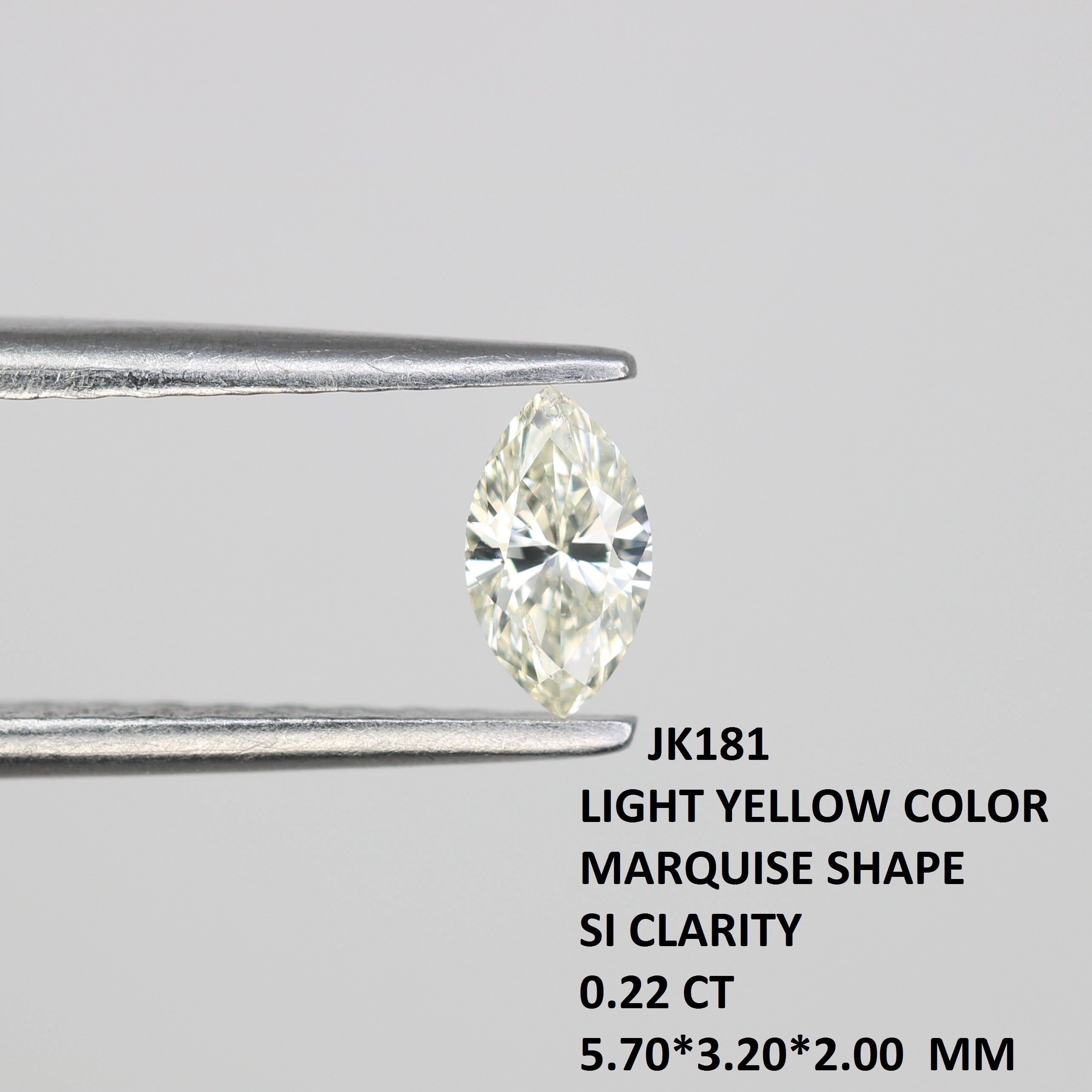 0.22 CT Light Yellow Marquise Shape Loose Diamond For Engagement Ring