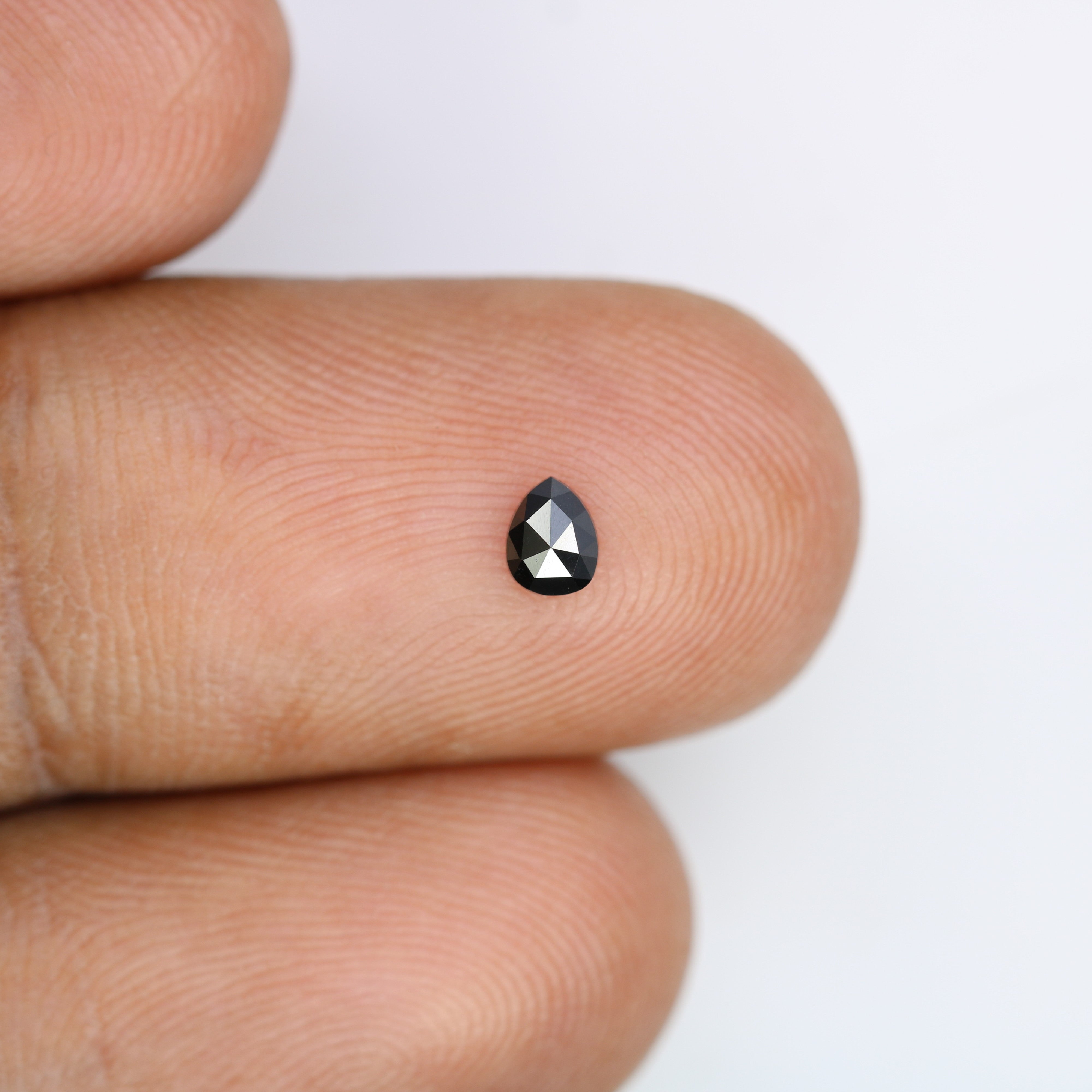 0.17 CT 4.00 MM Natural Black Pear Shape Loose Diamond For Engagement Ring