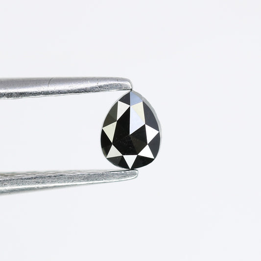 0.16 CT 4.10 MM Pear Cut Natural Black Loose Diamond For Engagement Ring