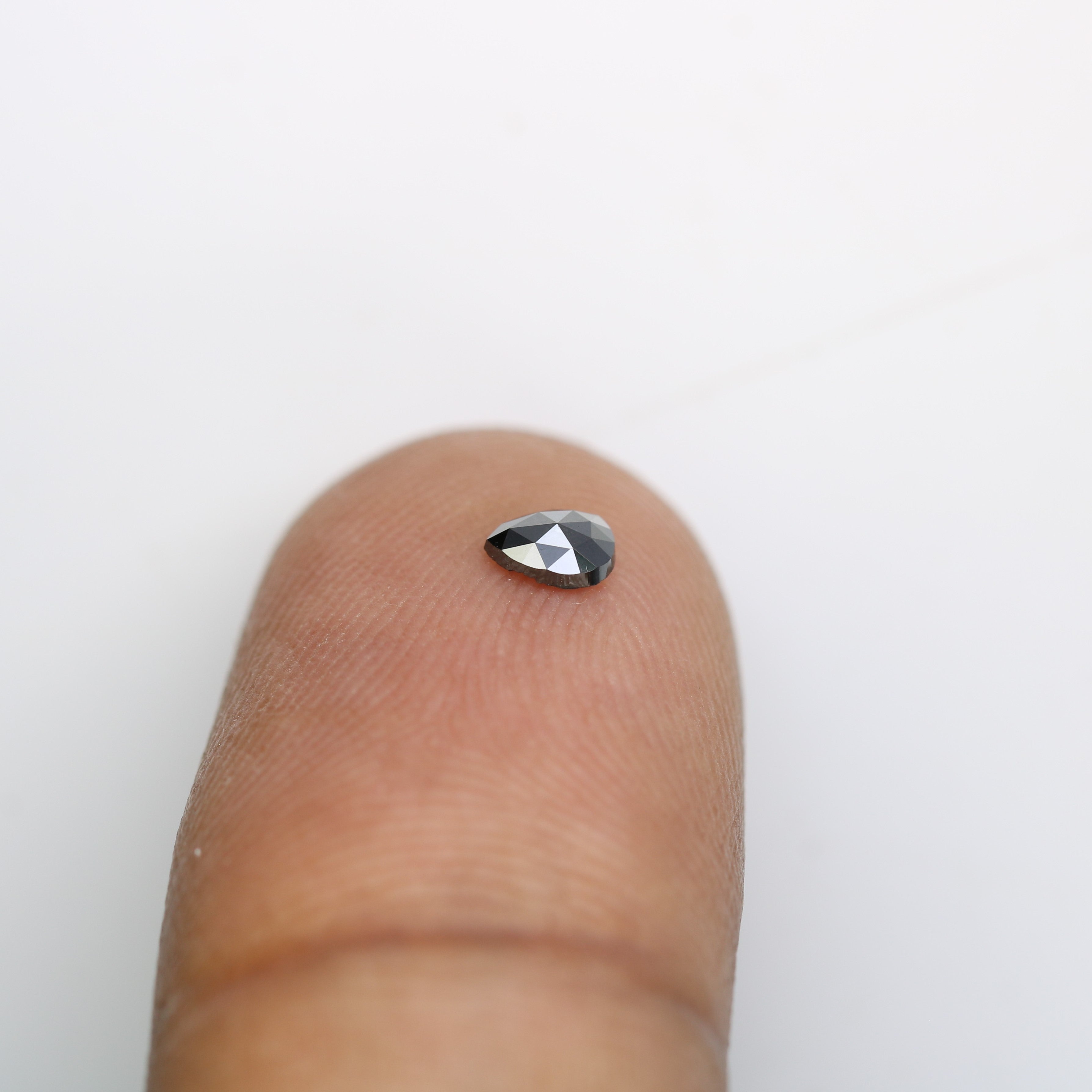 0.16 CT 4.10 MM Pear Cut Natural Black Loose Diamond For Engagement Ring