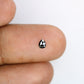 0.18 CT 4.10 MM Black Loose Pear Cut Natural Diamond For Engagement Ring