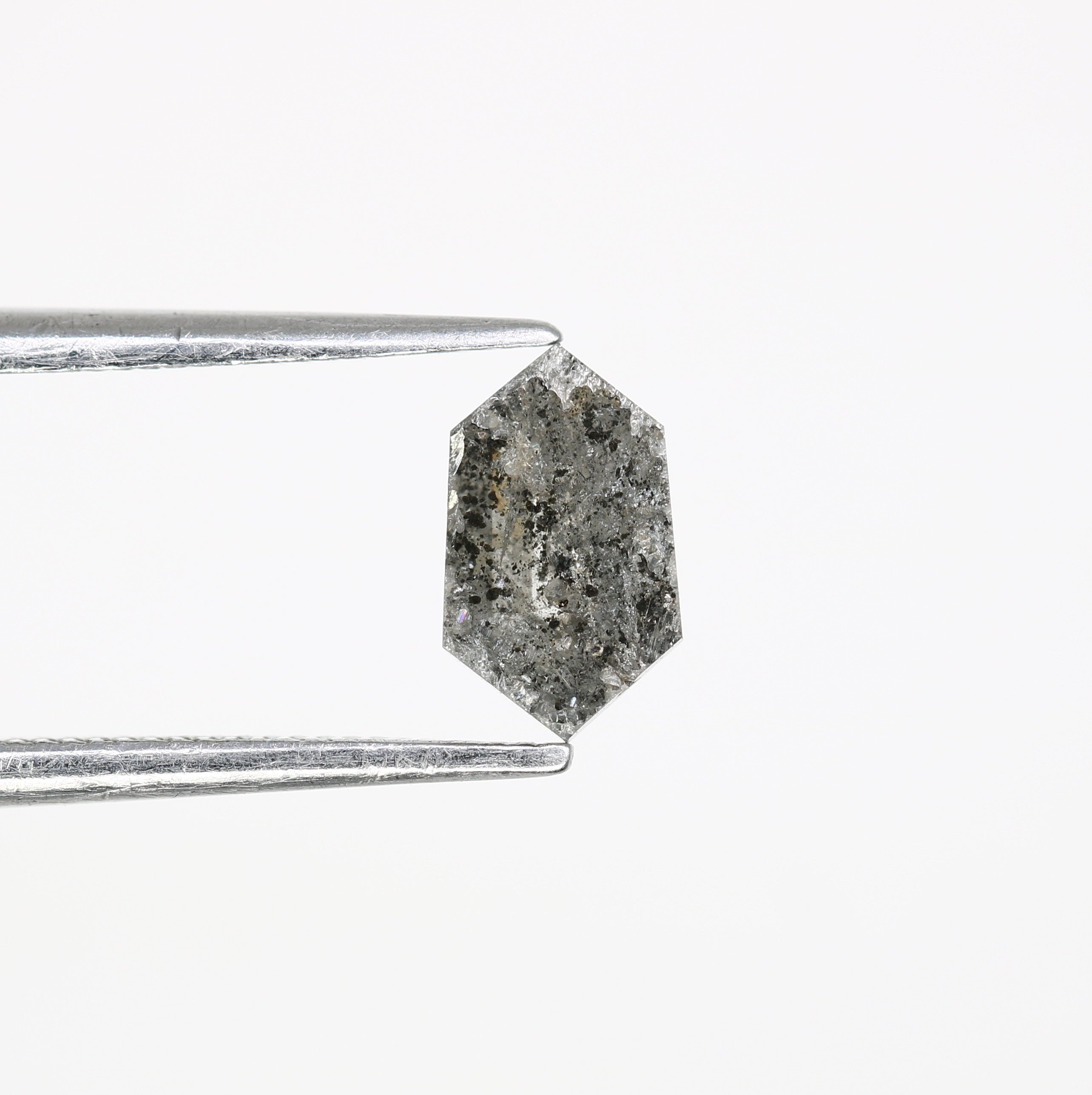 0.73 CT Elongated Hexagon Shape Salt And Pepper Natural Diamond For Engagement Ring