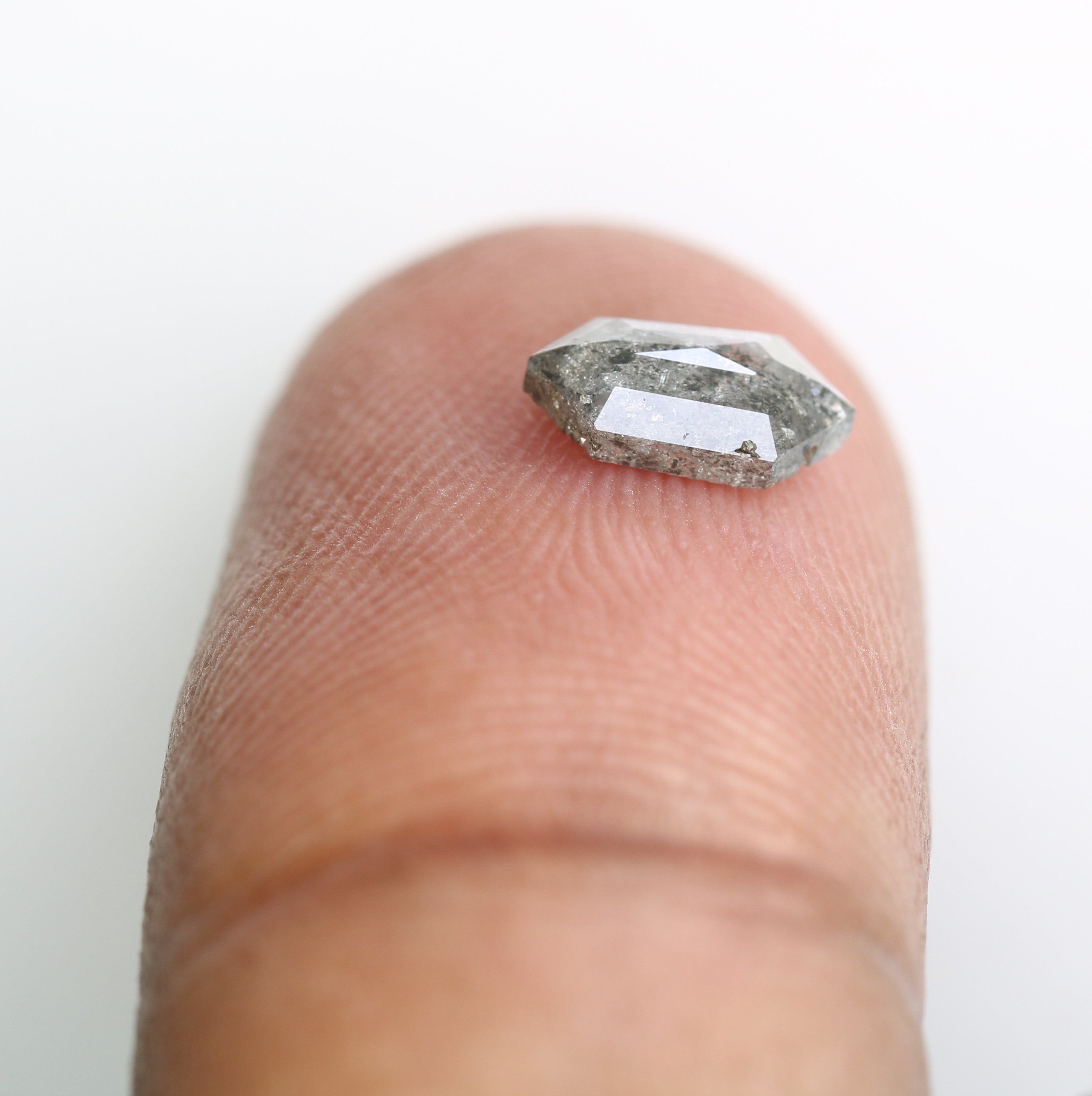 0.73 CT Elongated Hexagon Shape Salt And Pepper Natural Diamond For Engagement Ring