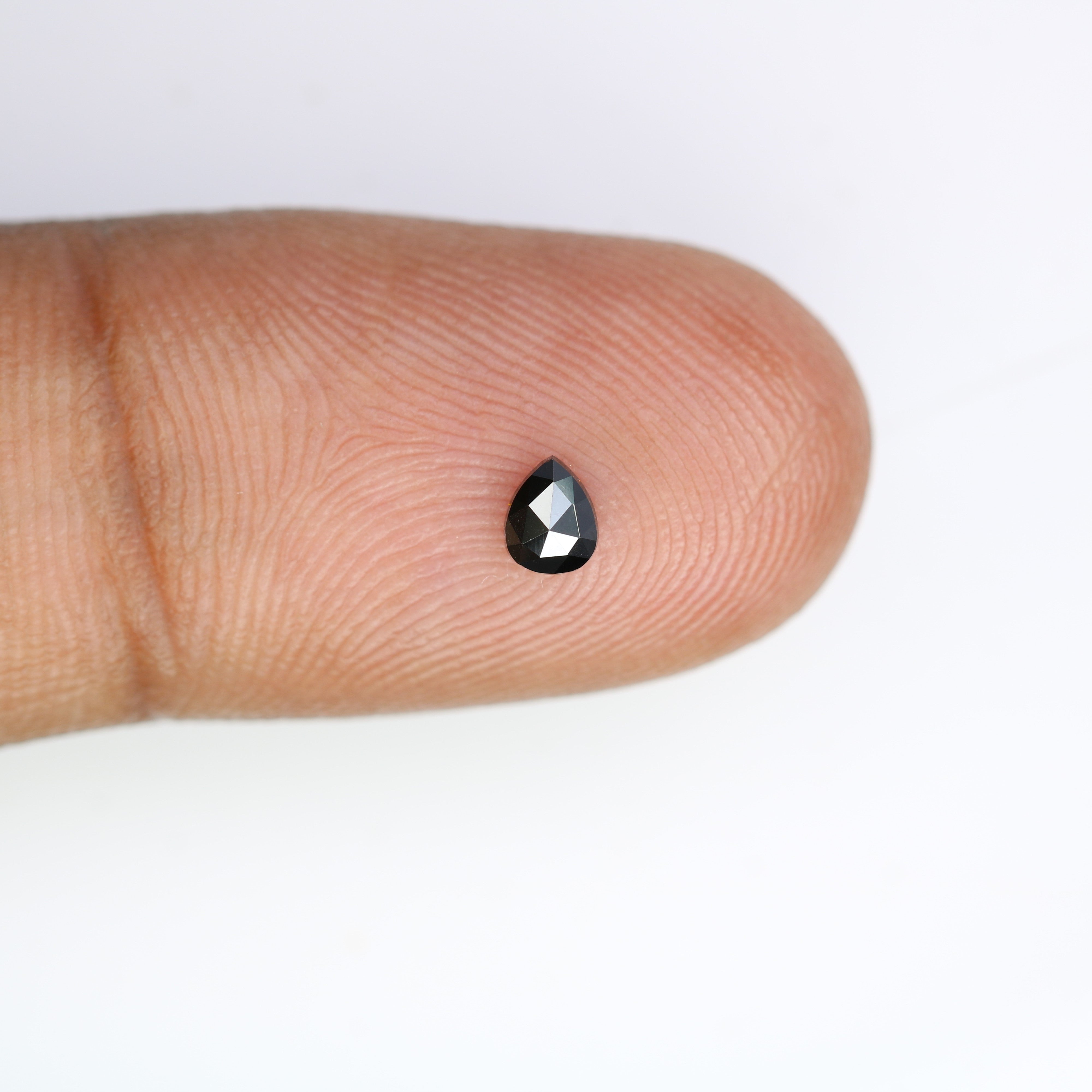 0.19 CT 4.10 MM Pear Shape Black Loose Diamond For Engagement Ring