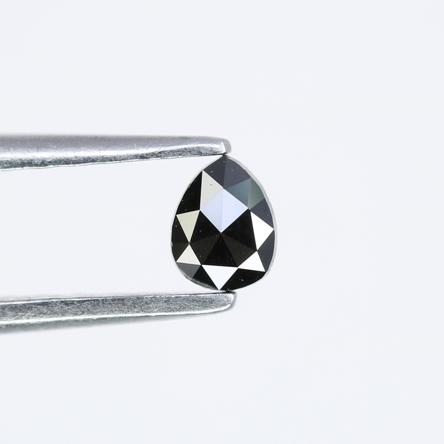 0.14 CT 4.00 x 3.10 MM Pear Shape Black Natural Diamond For Engagement Ring