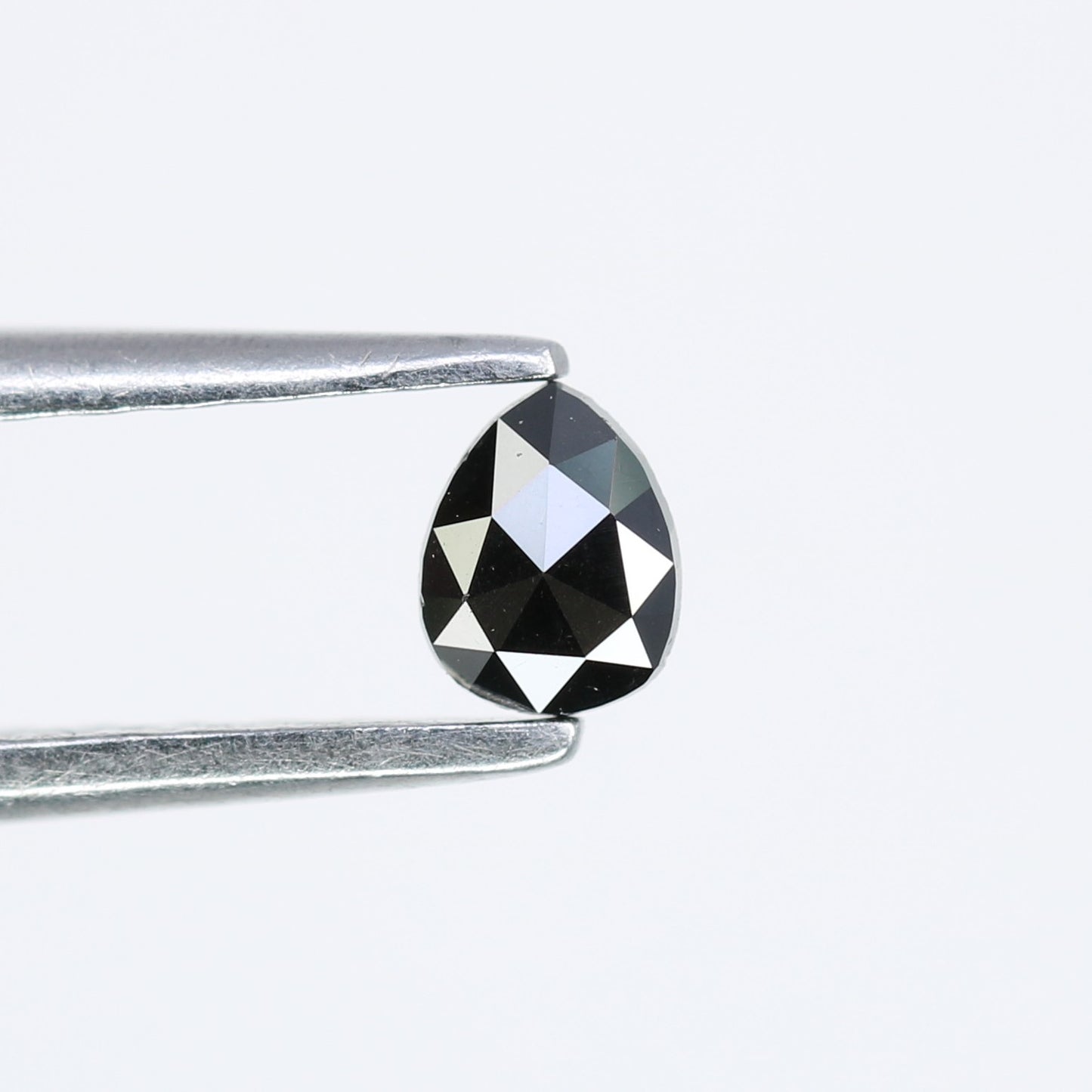 0.14 CT 4.00 x 3.10 MM Pear Shape Black Natural Diamond For Engagement Ring