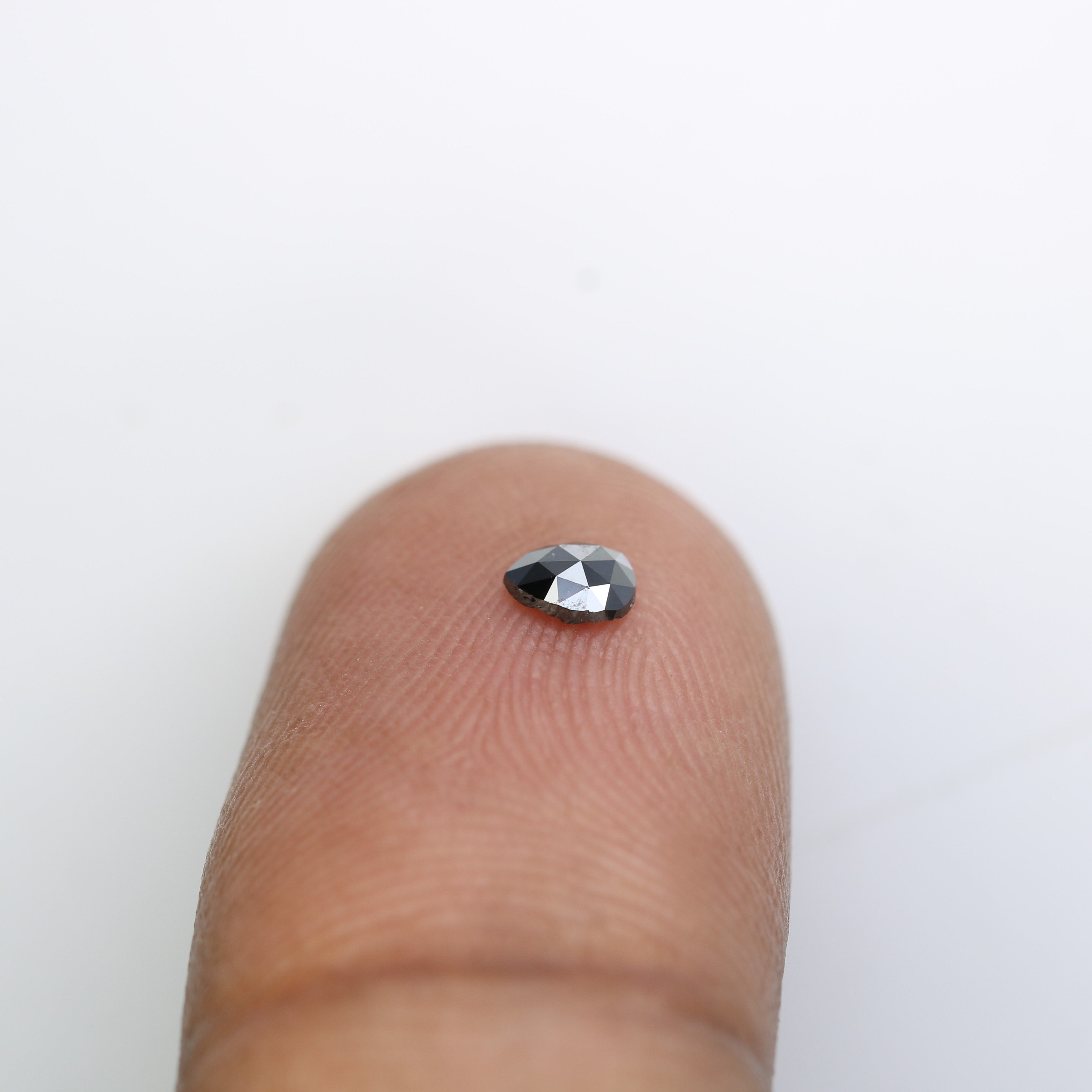 0.14 CT 4.00 x 3.10 MM Pear Shape Black Natural Diamond For Engagement Ring