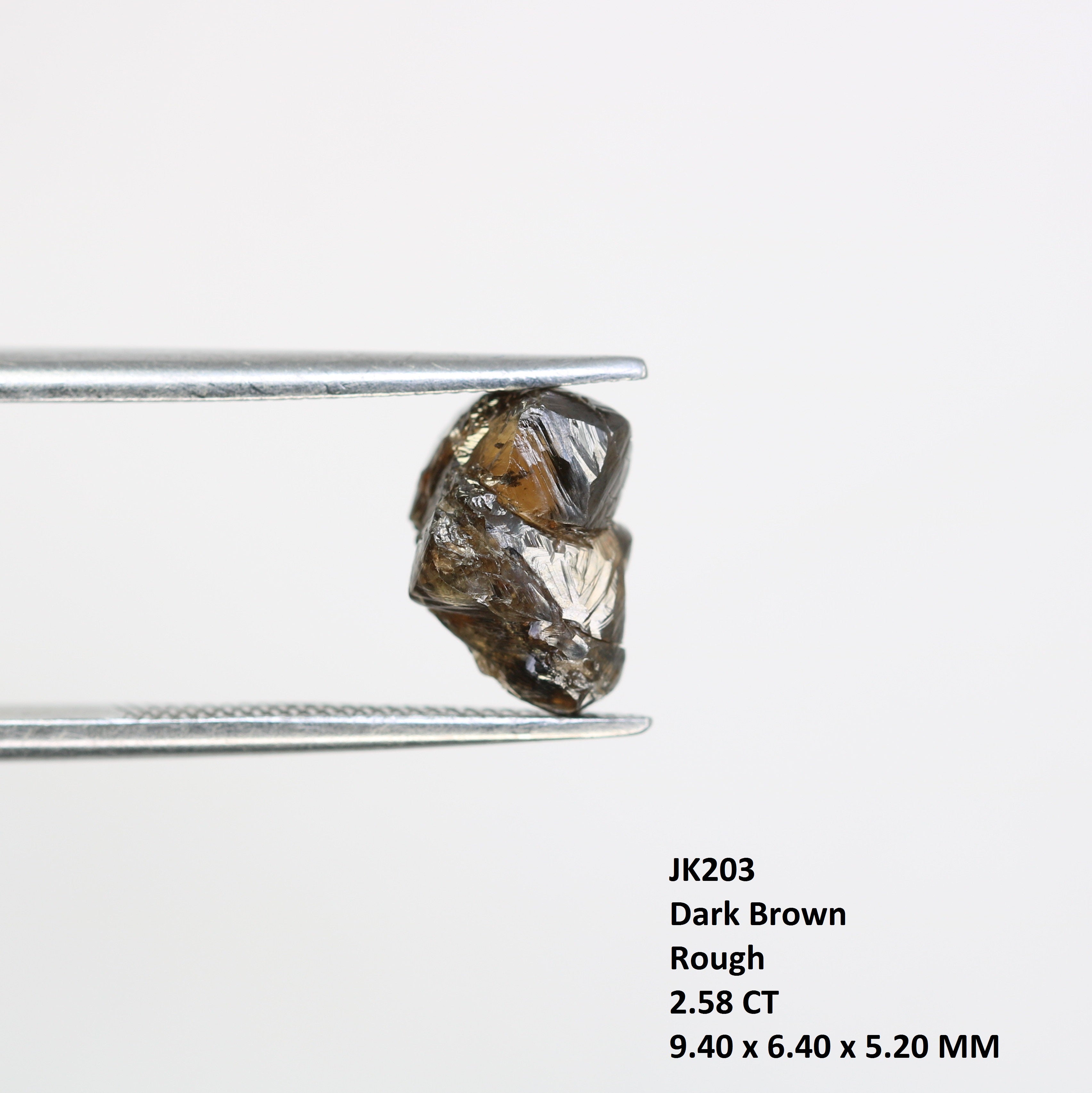 2.58 CT Rough Raw Uncut Dark Brown Diamond For Engagement Ring