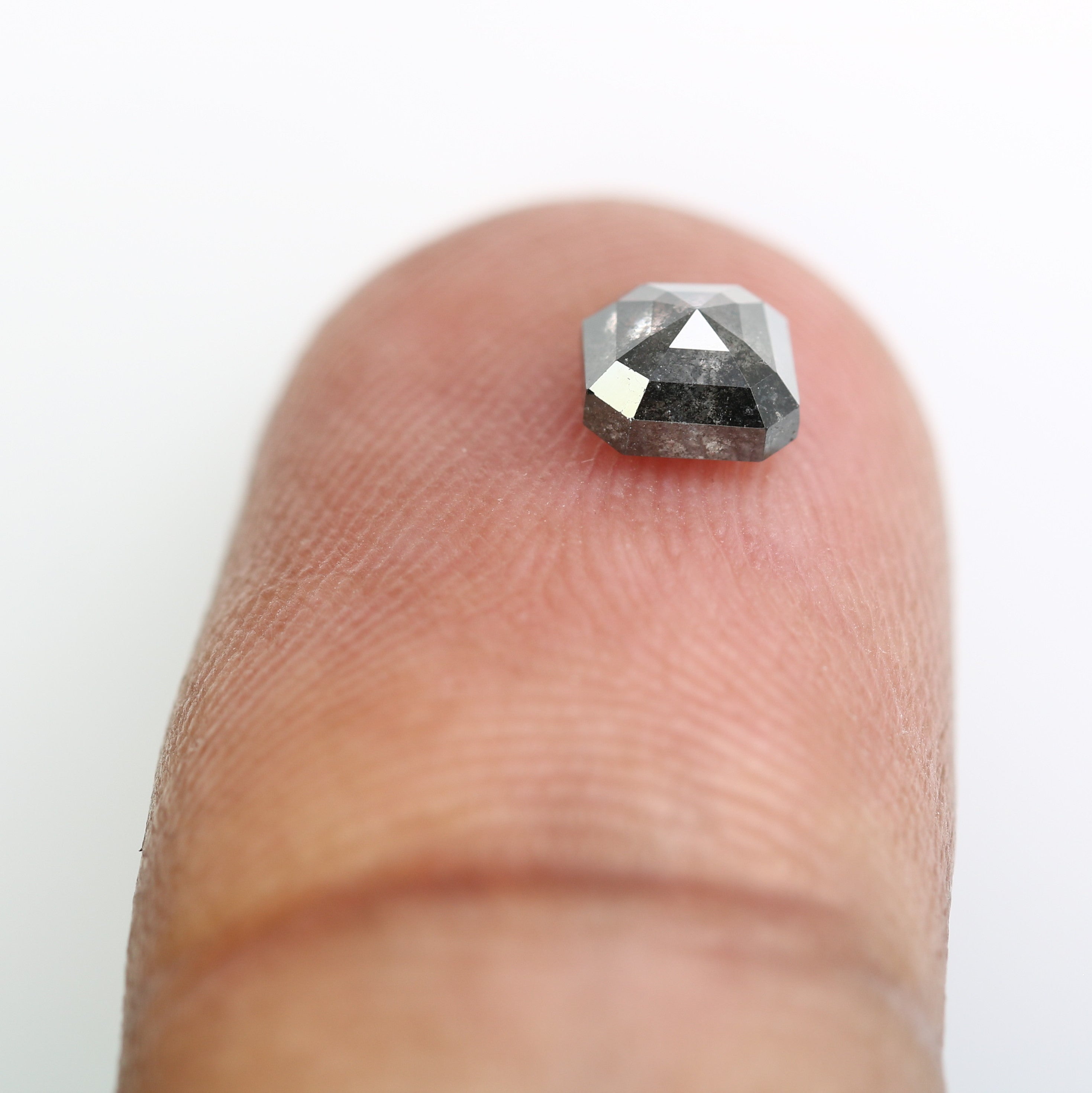 0.68 Carat Asscher Shape Natural Salt And Pepper 4.80 MM Diamond For Galaxy Ring