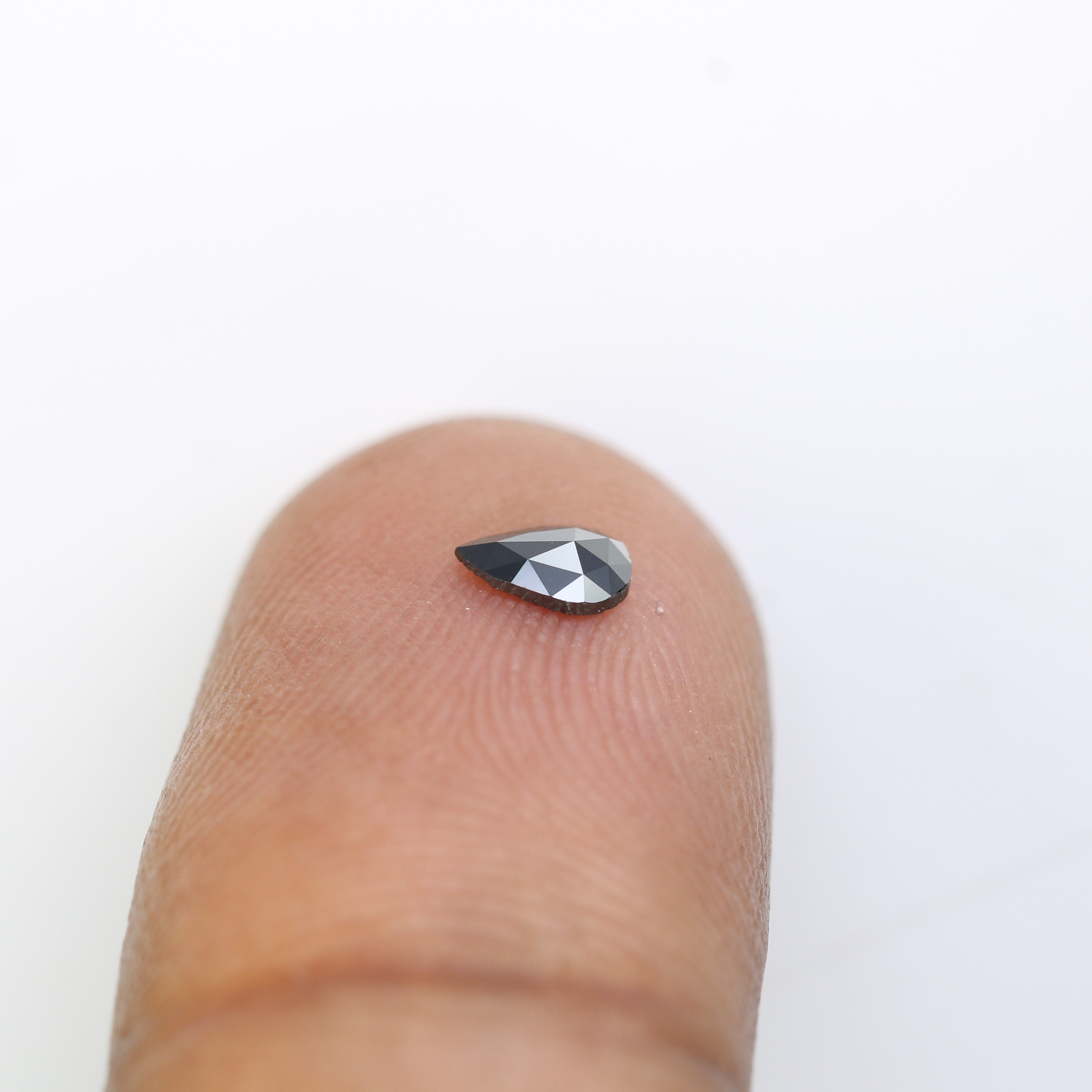 0.17 CT 5.00 MM Loose Natural Black Pear Cut Diamond For Engagement Ring