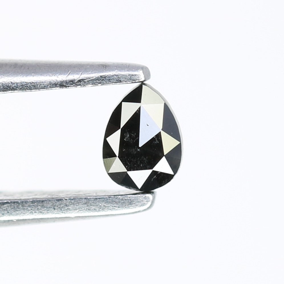 0.07 CT 3.20 MM Black Pear Cut Diamond For Engagement Ring
