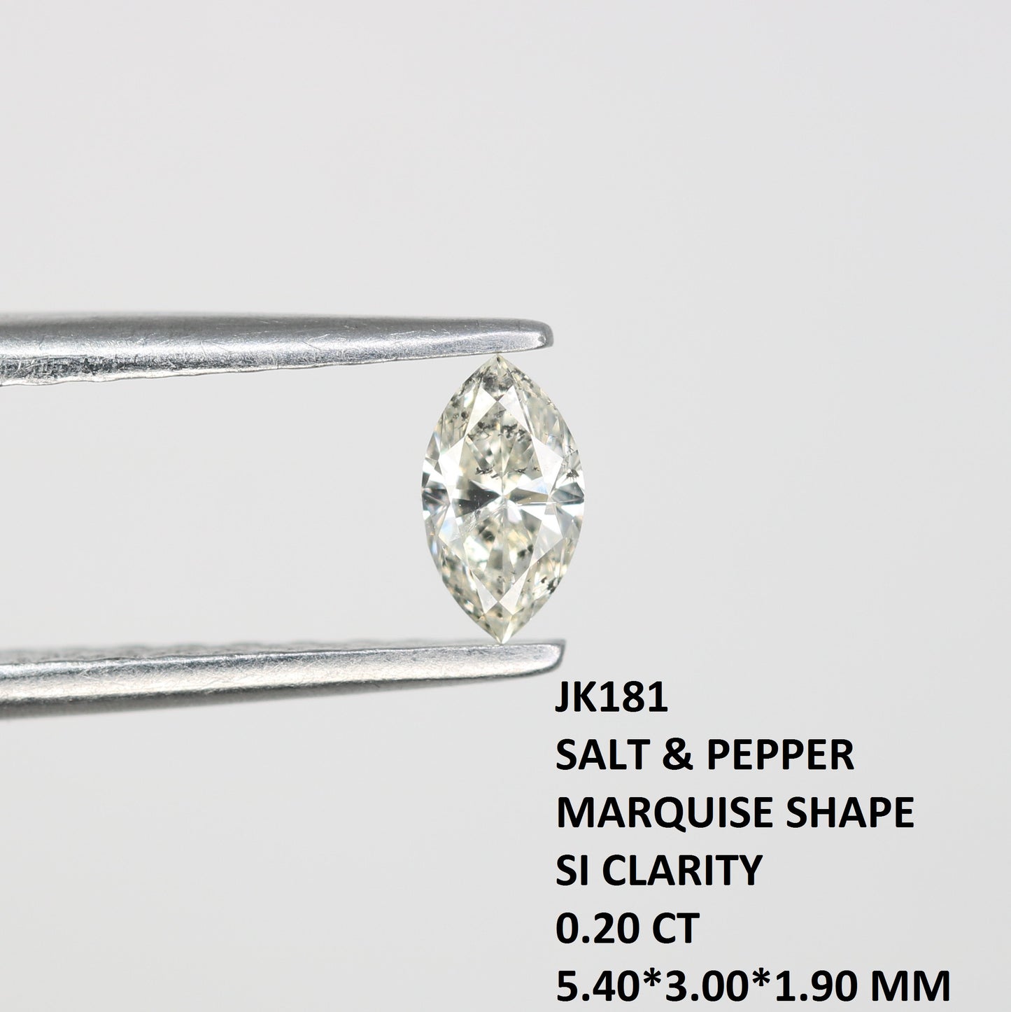 0.20 CT Salt And Pepper Marquise Shape Natural Diamond For Engagement Ring
