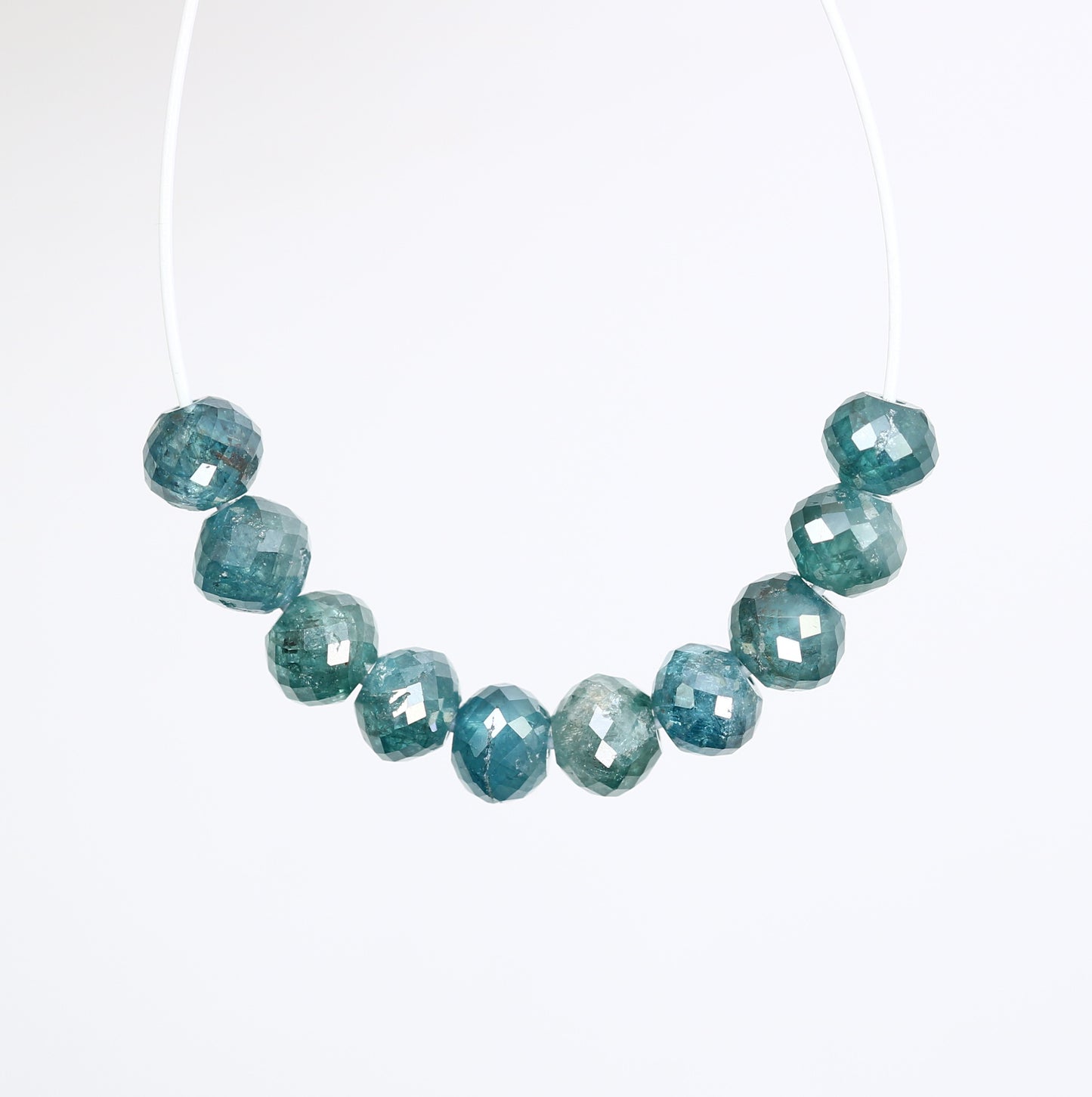 2.22 Carat Loose Blue Color Polished Diamond Beads For Diamond Necklace