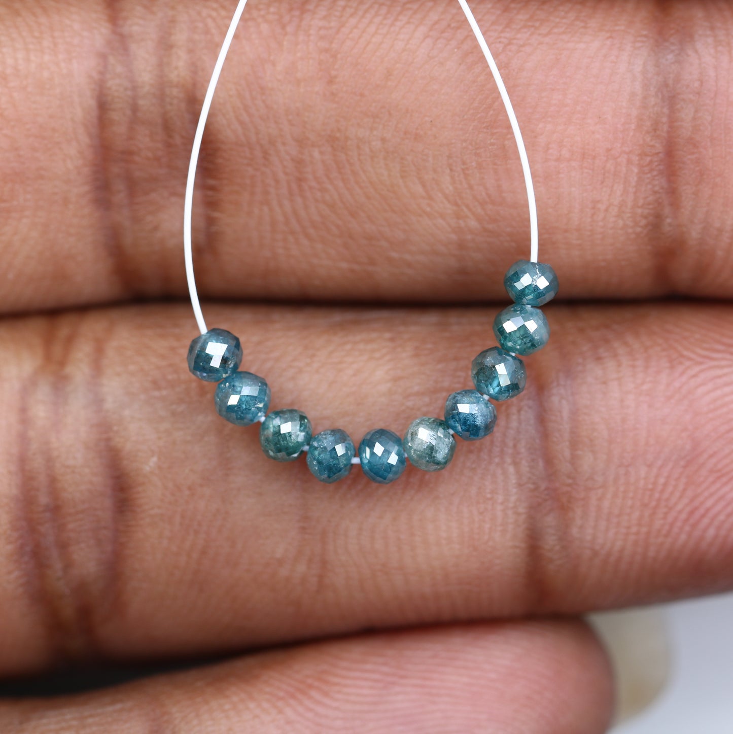 2.22 Carat Loose Blue Color Polished Diamond Beads For Diamond Necklace