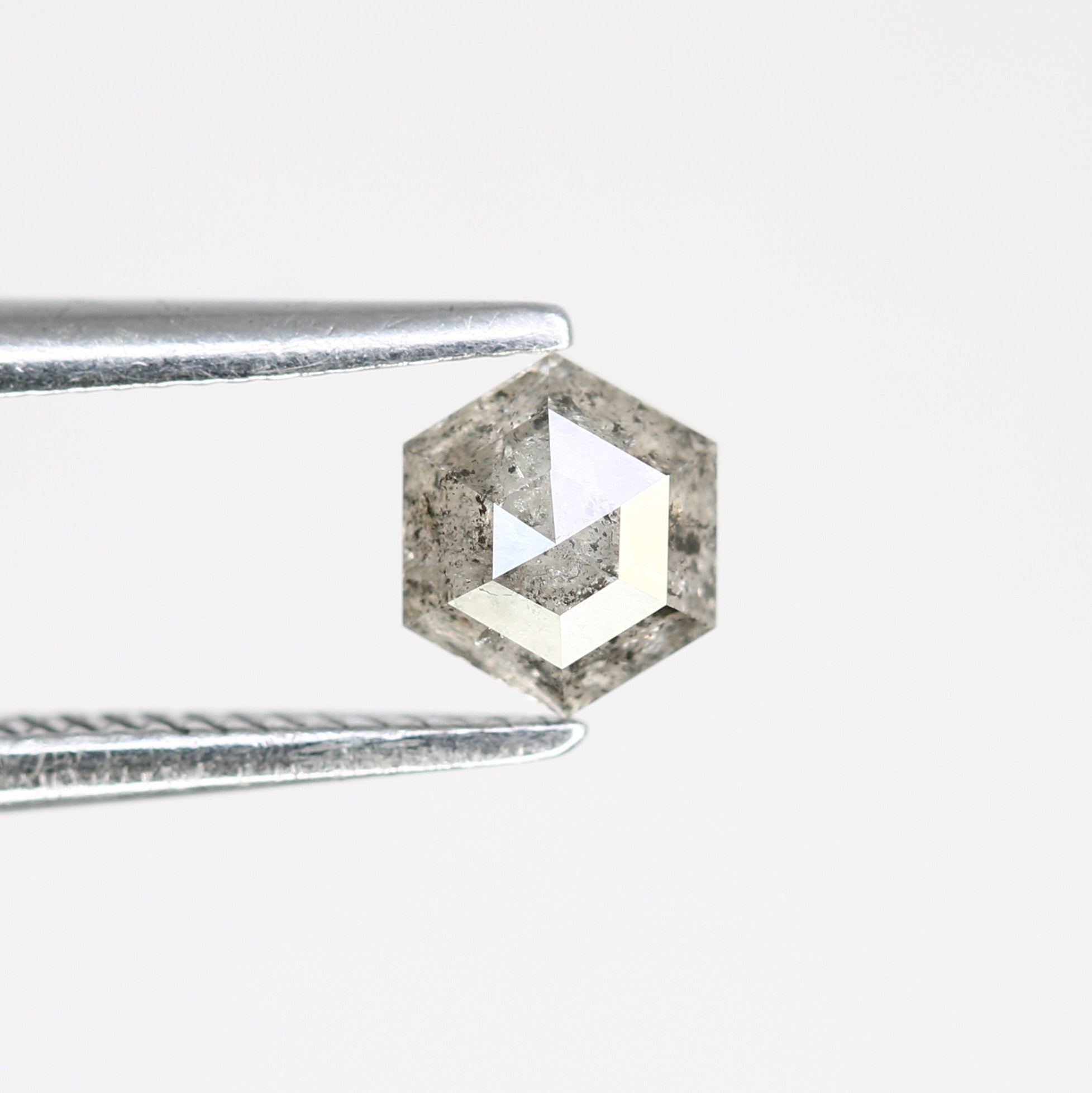 0.41 Carat Hexagon Shape Salt And Pepper 4.80 MM Diamond For Designer Ring