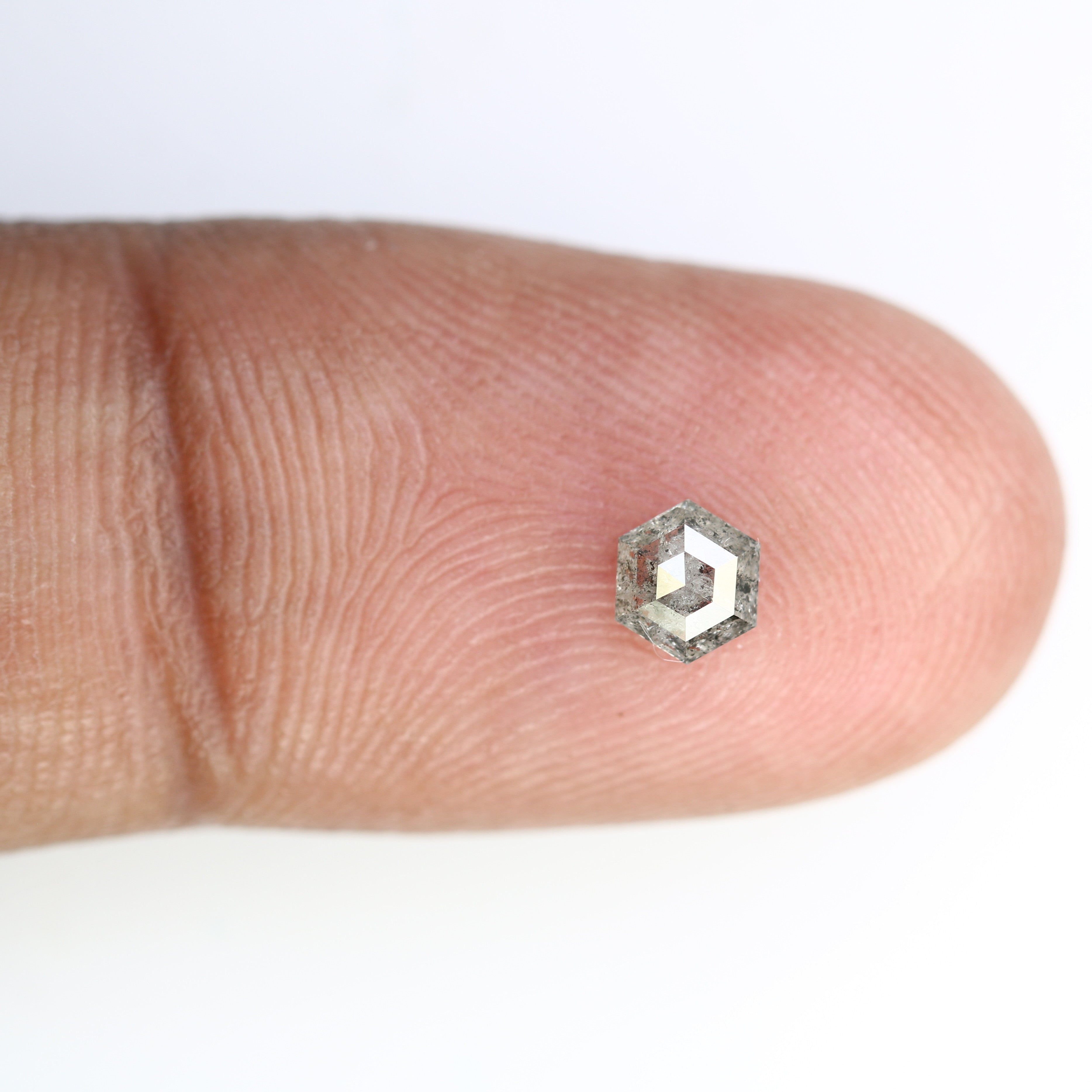 0.41 Carat Hexagon Shape Salt And Pepper 4.80 MM Diamond For Designer Ring