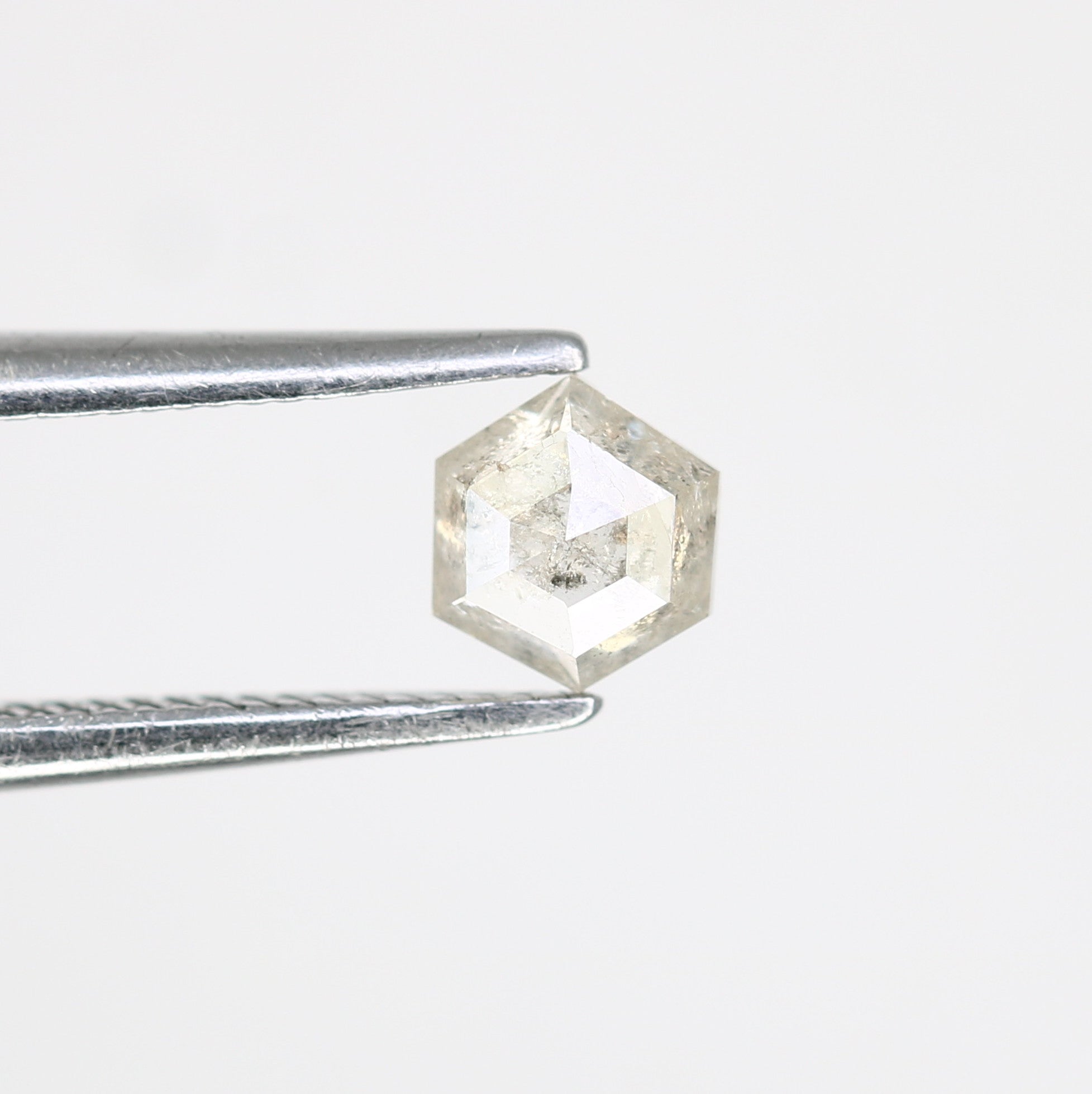 0.37 Carat Hexagon Shape Salt And Pepper 4.70 MM Diamond For Designer Ring