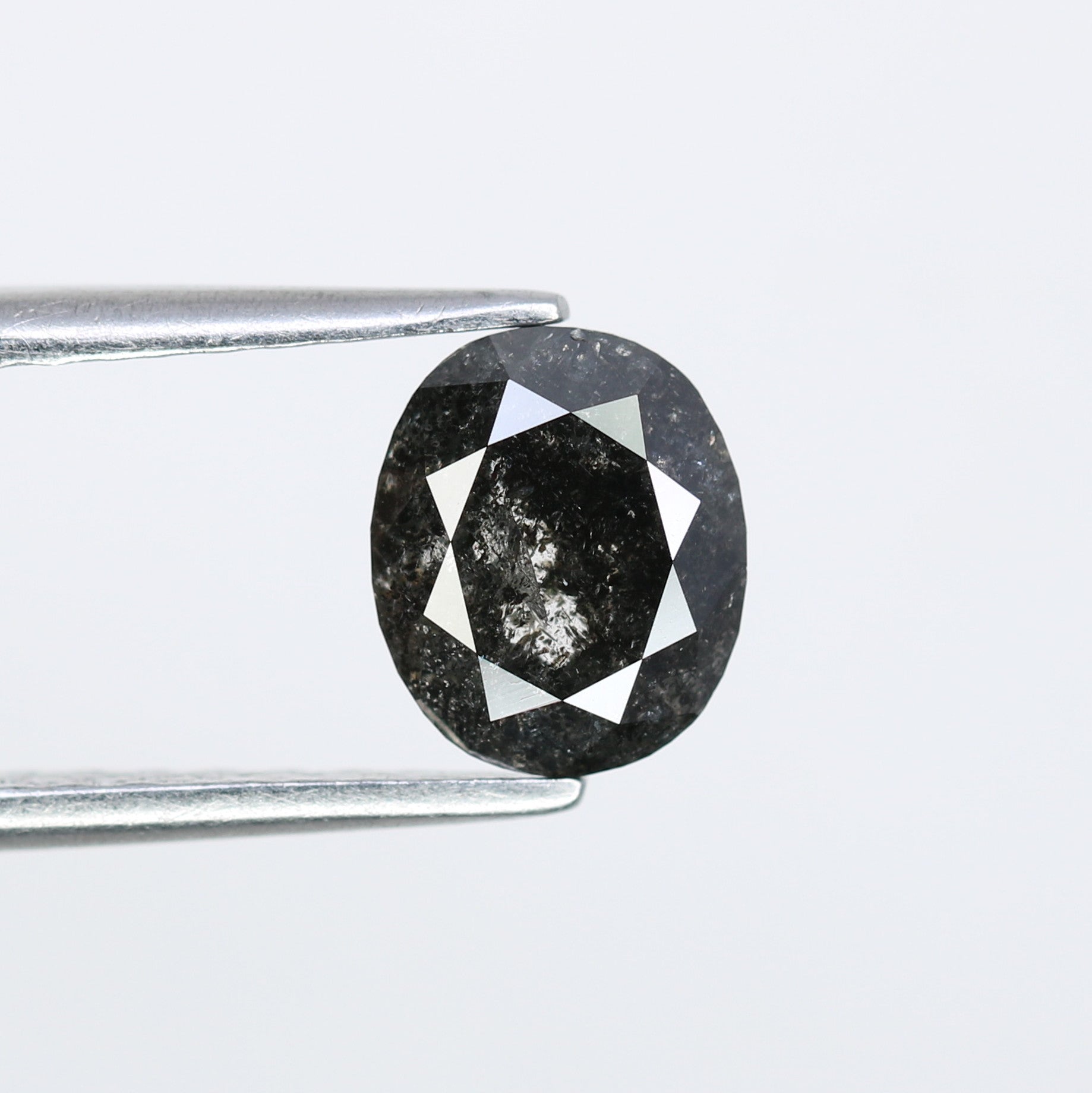 1.28 CT Loose Salt And Pepper Oval Shape Natural Diamond For Engagement Ring