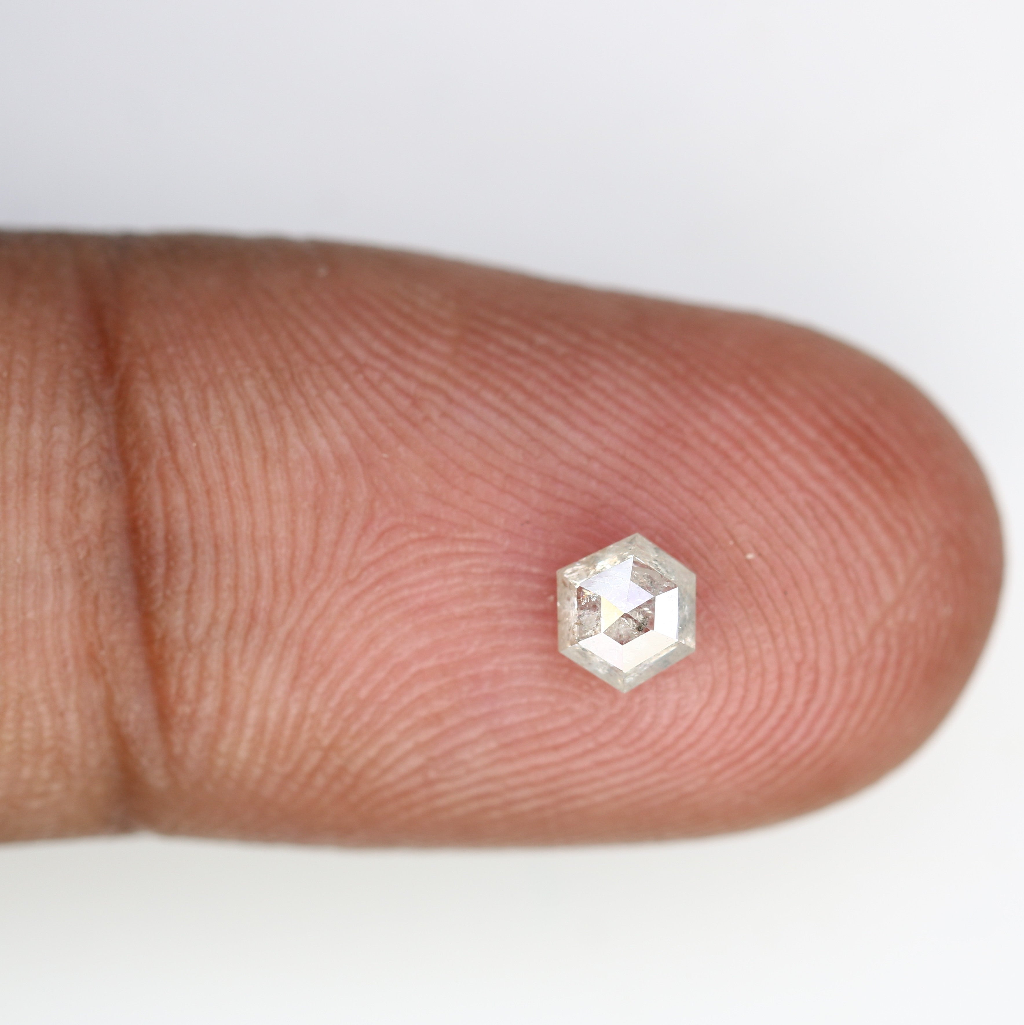 0.37 Carat Hexagon Shape Salt And Pepper 4.70 MM Diamond For Designer Ring