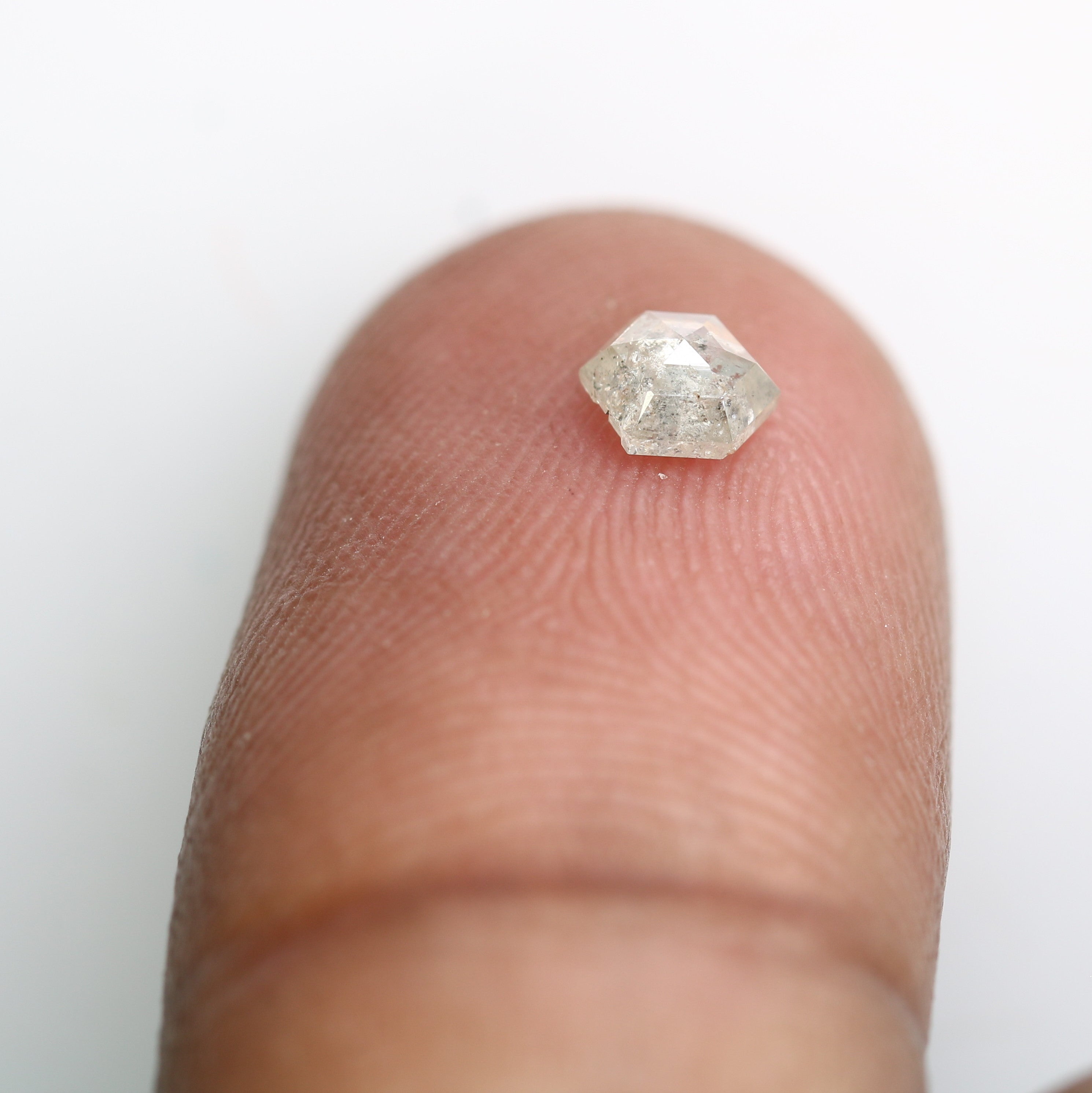 0.37 Carat Hexagon Shape Salt And Pepper 4.70 MM Diamond For Designer Ring