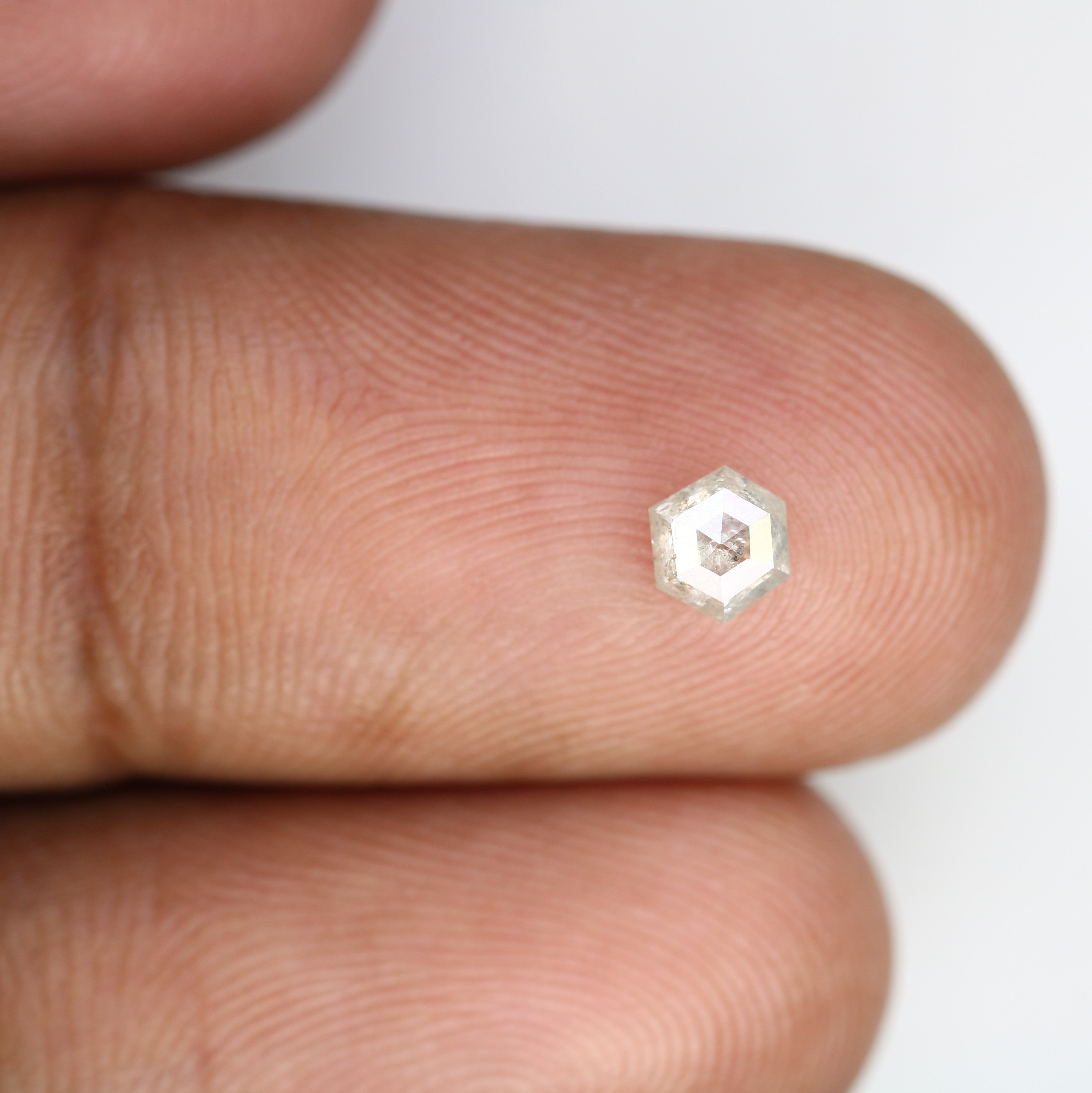 0.37 Carat Hexagon Shape Salt And Pepper 4.70 MM Diamond For Designer Ring