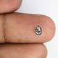 0.36 CT 5.60 MM Natural Pear Shape Salt And Pepper Diamond For Engagement Ring