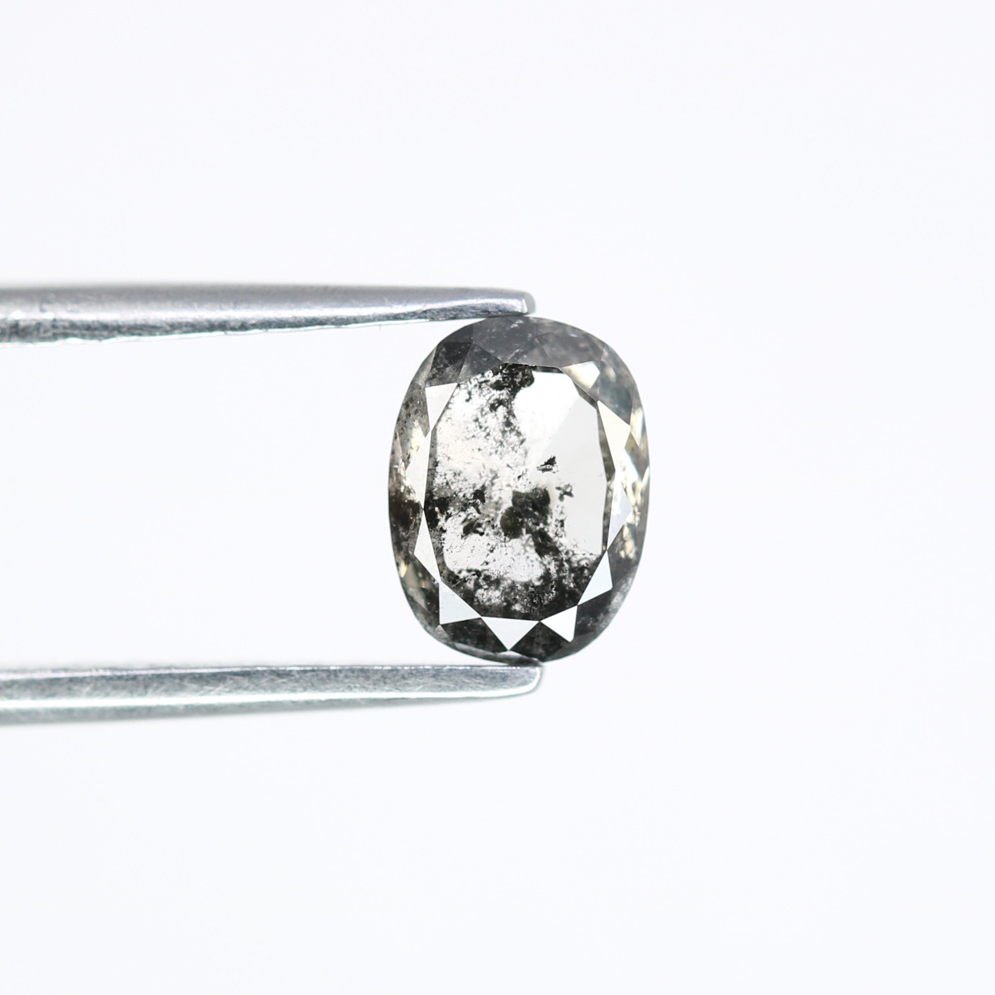 0.86 CT Oval Cut Natural Salt And Pepper Loose Diamond For Engagement Ring