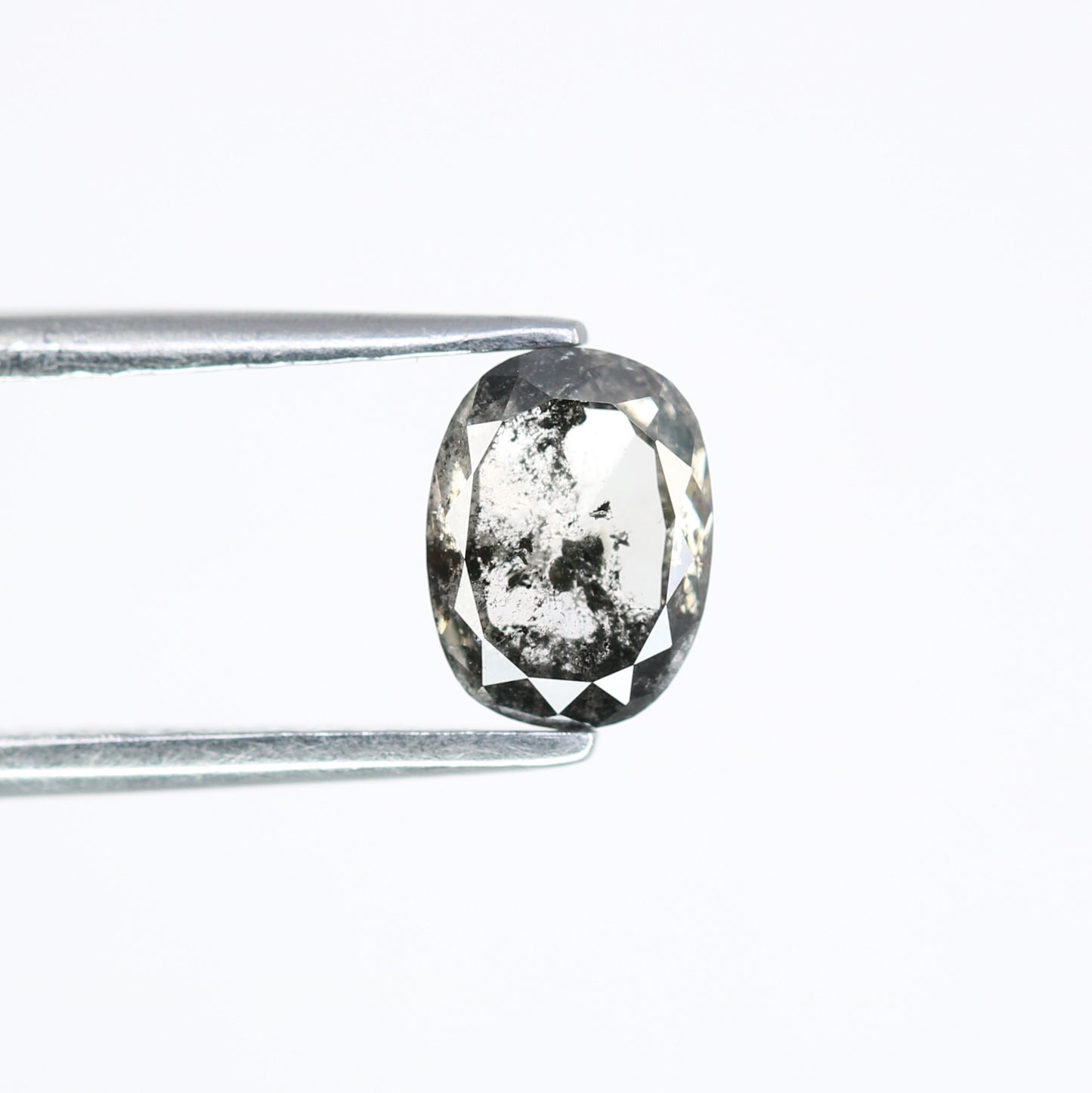 0.86 CT Oval Cut Natural Salt And Pepper Loose Diamond For Engagement Ring - JayKrishna Diamond